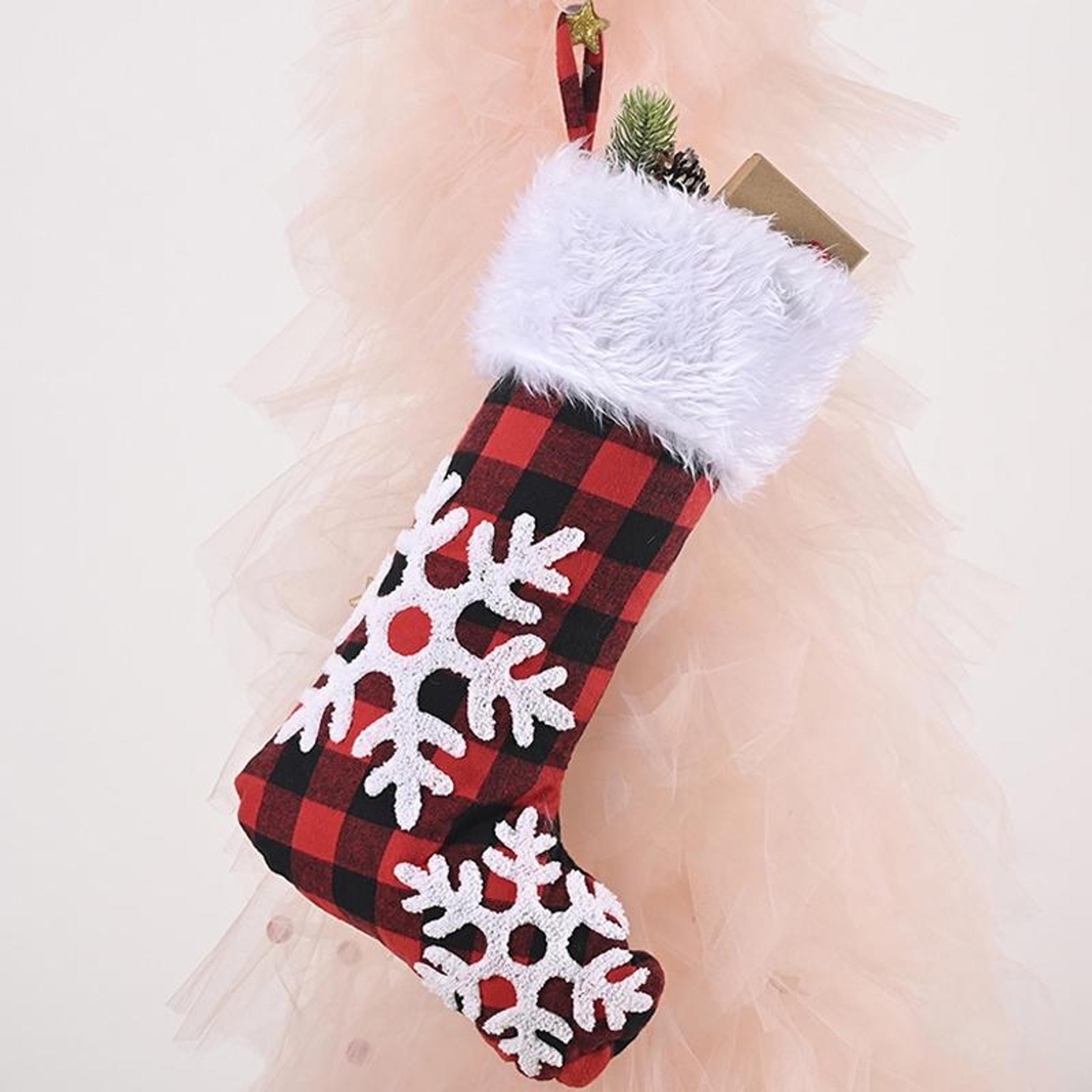 large snowflake christmas stocking gift bag 50cm hanging christmas decoration