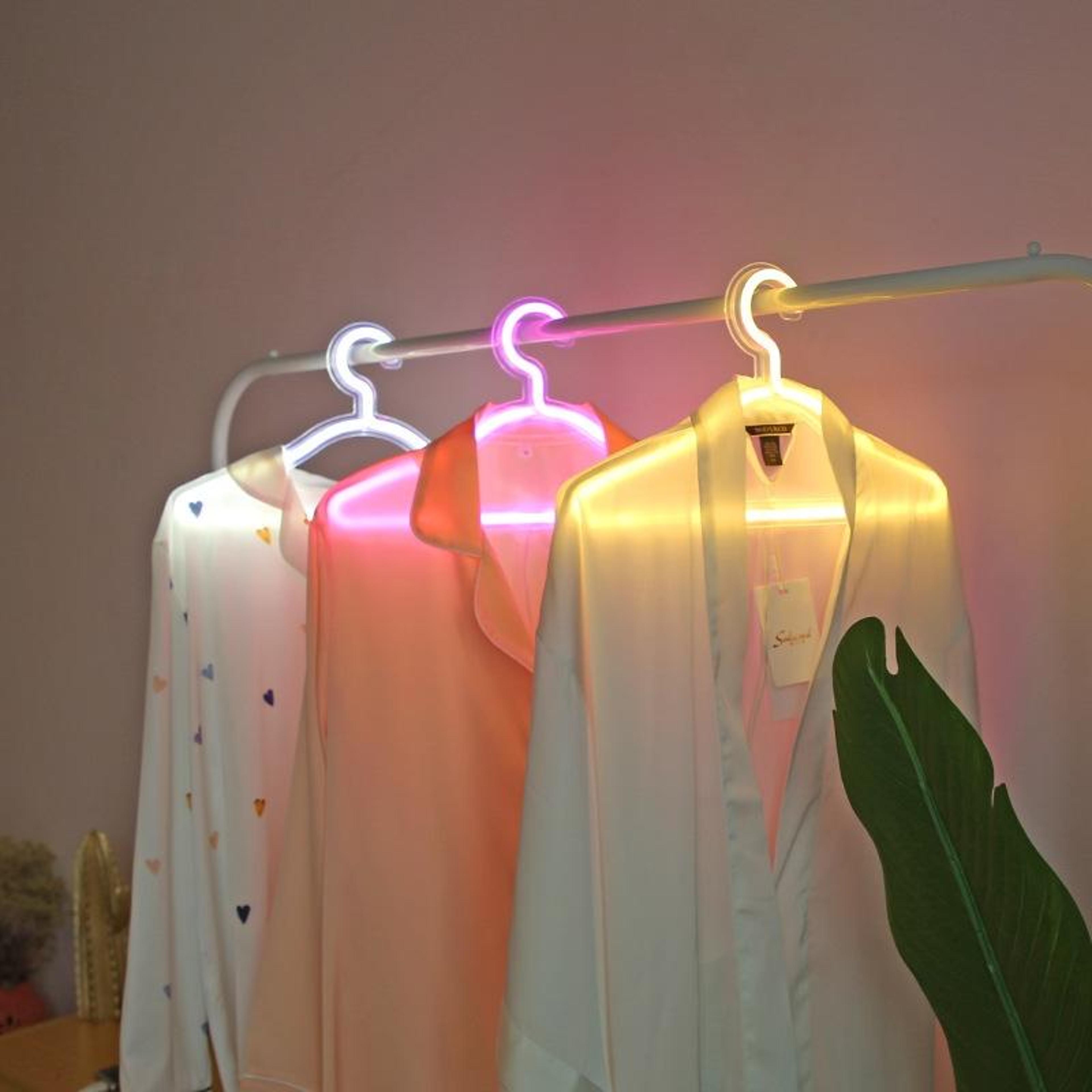 led neon clothes hanger light usb powered decorative closet and bedroom light