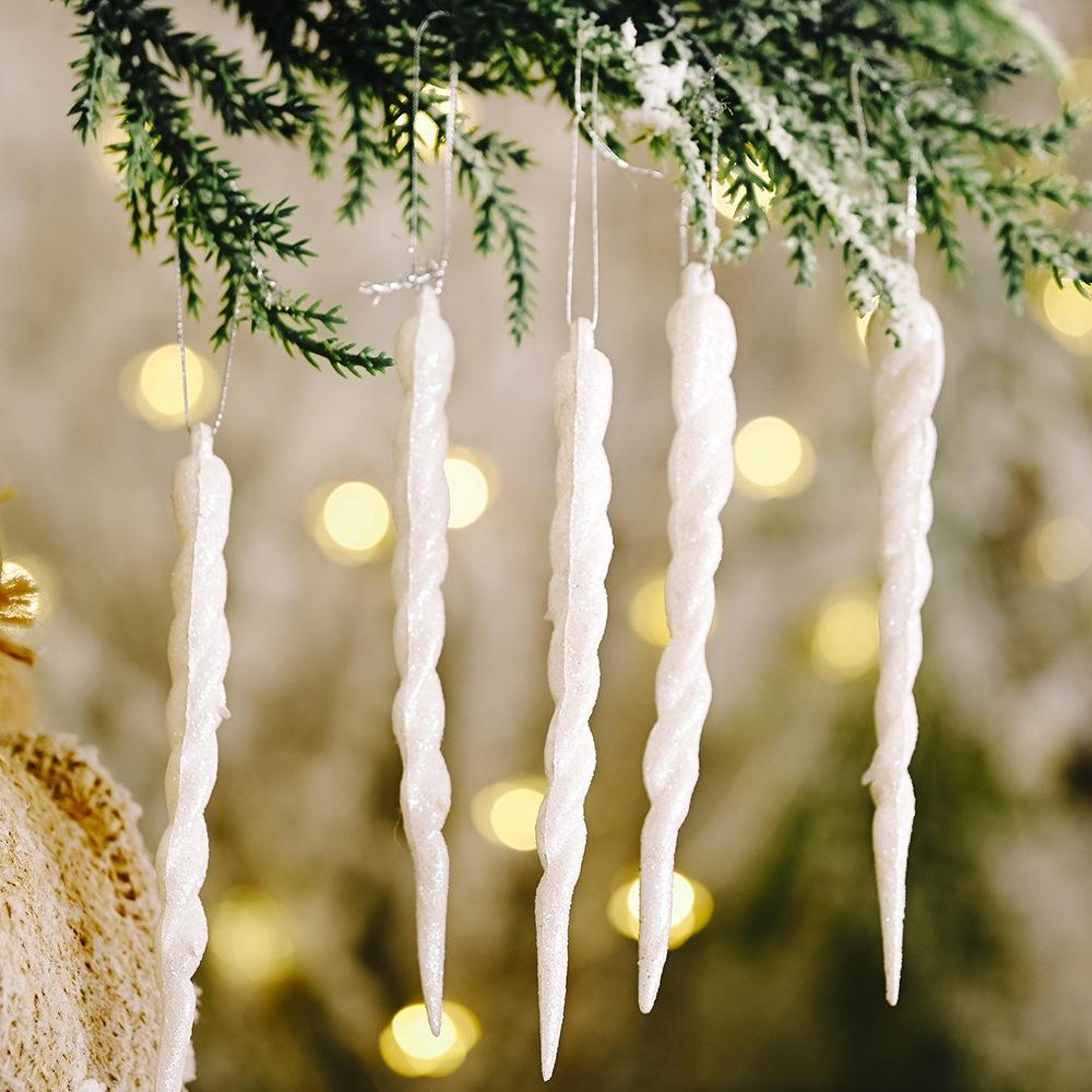 5pcs colorful christmas icicle ornaments hanging christmas tree decorations