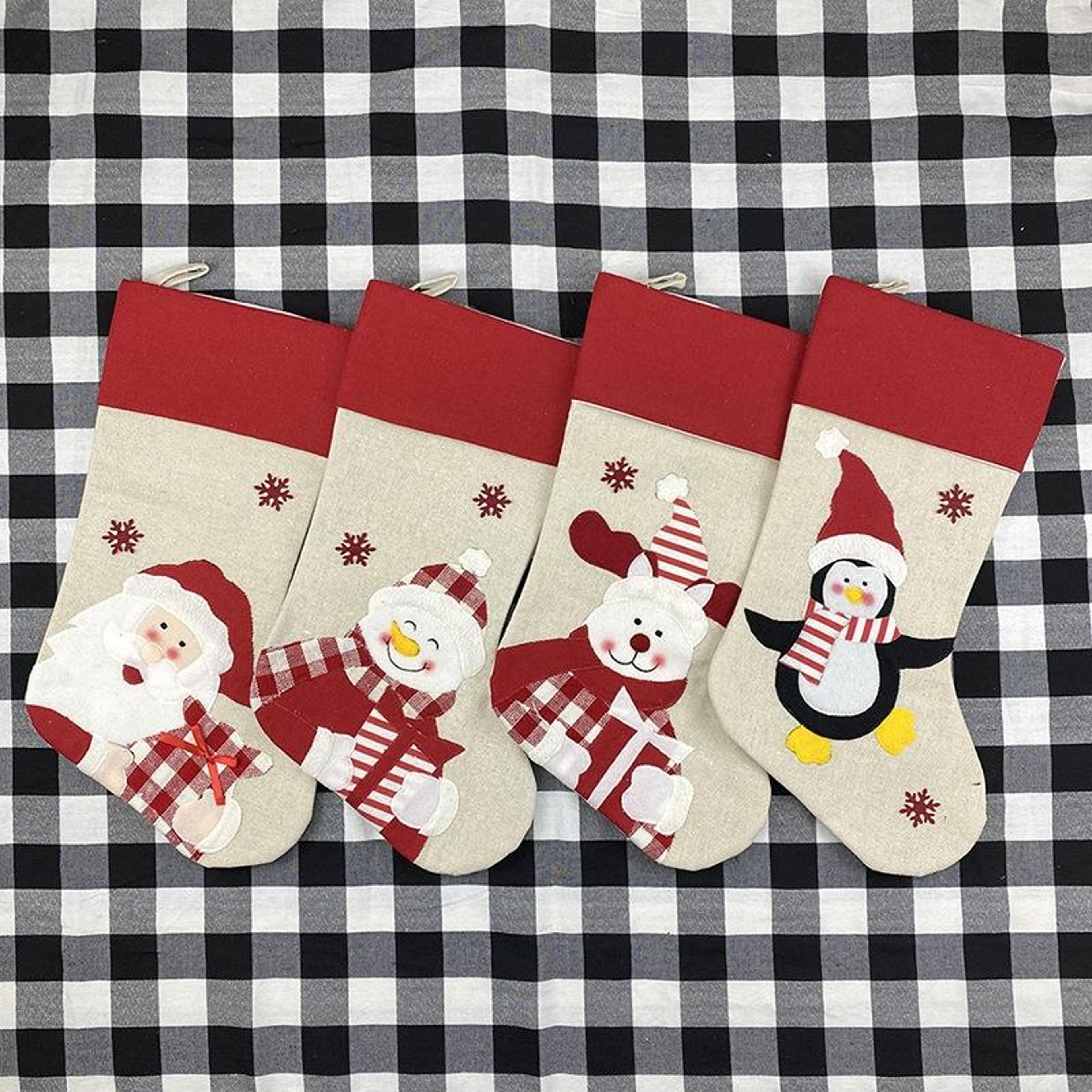 santa claus christmas stocking gift bag for candy, gifts and holiday decor