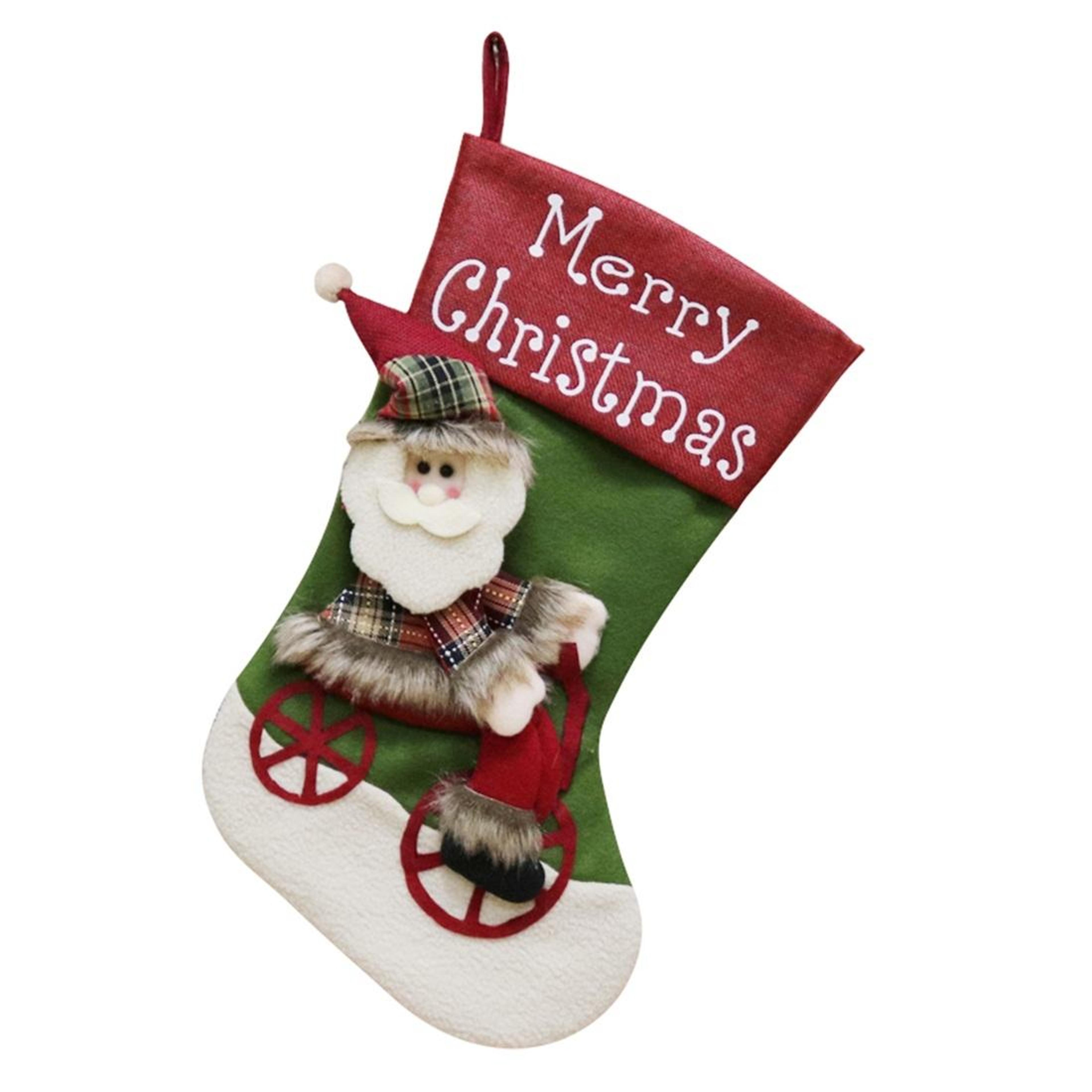 santa claus christmas stocking gift bag large plush hanging christmas decoration