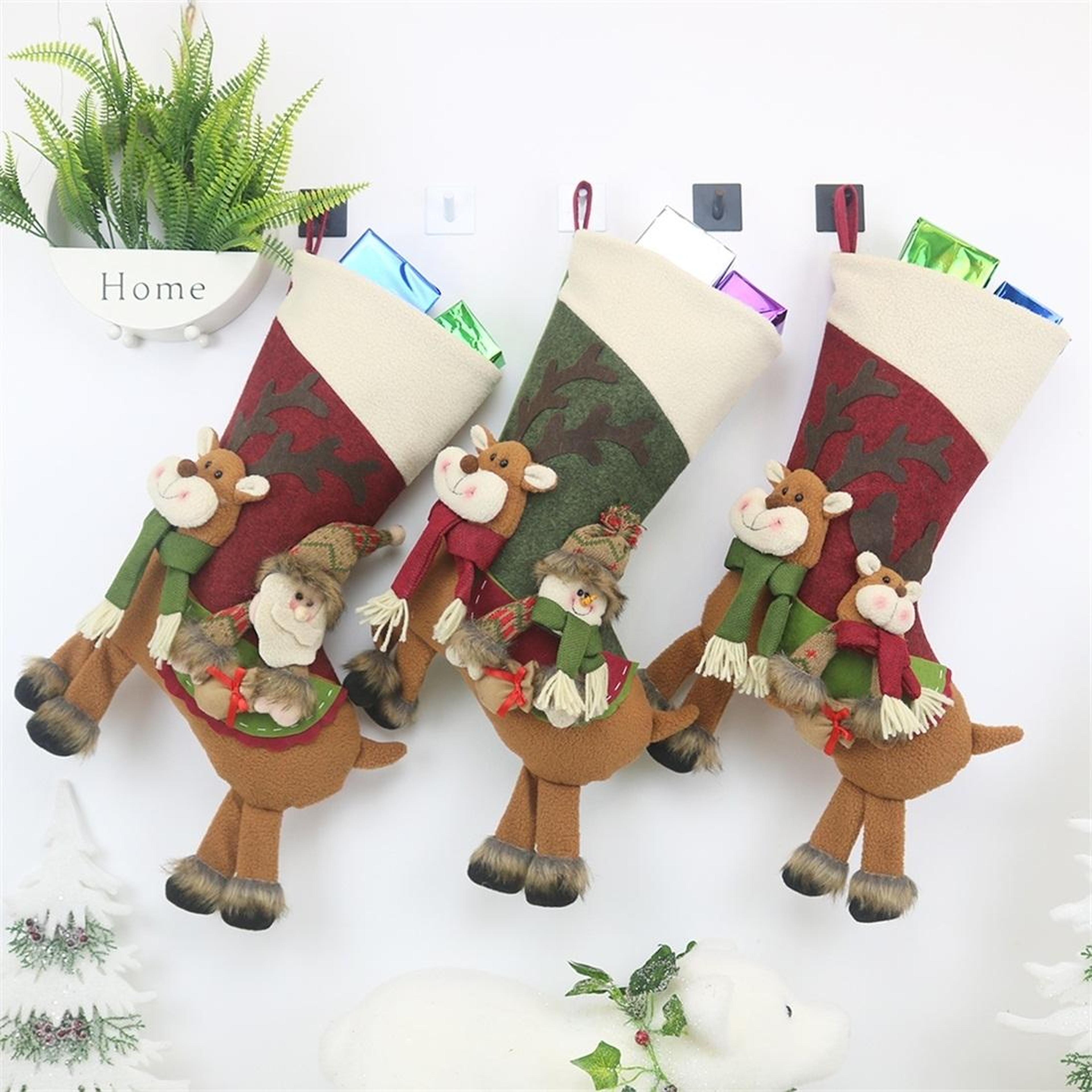 christmas stocking gift bag large velvet hanging christmas decoration