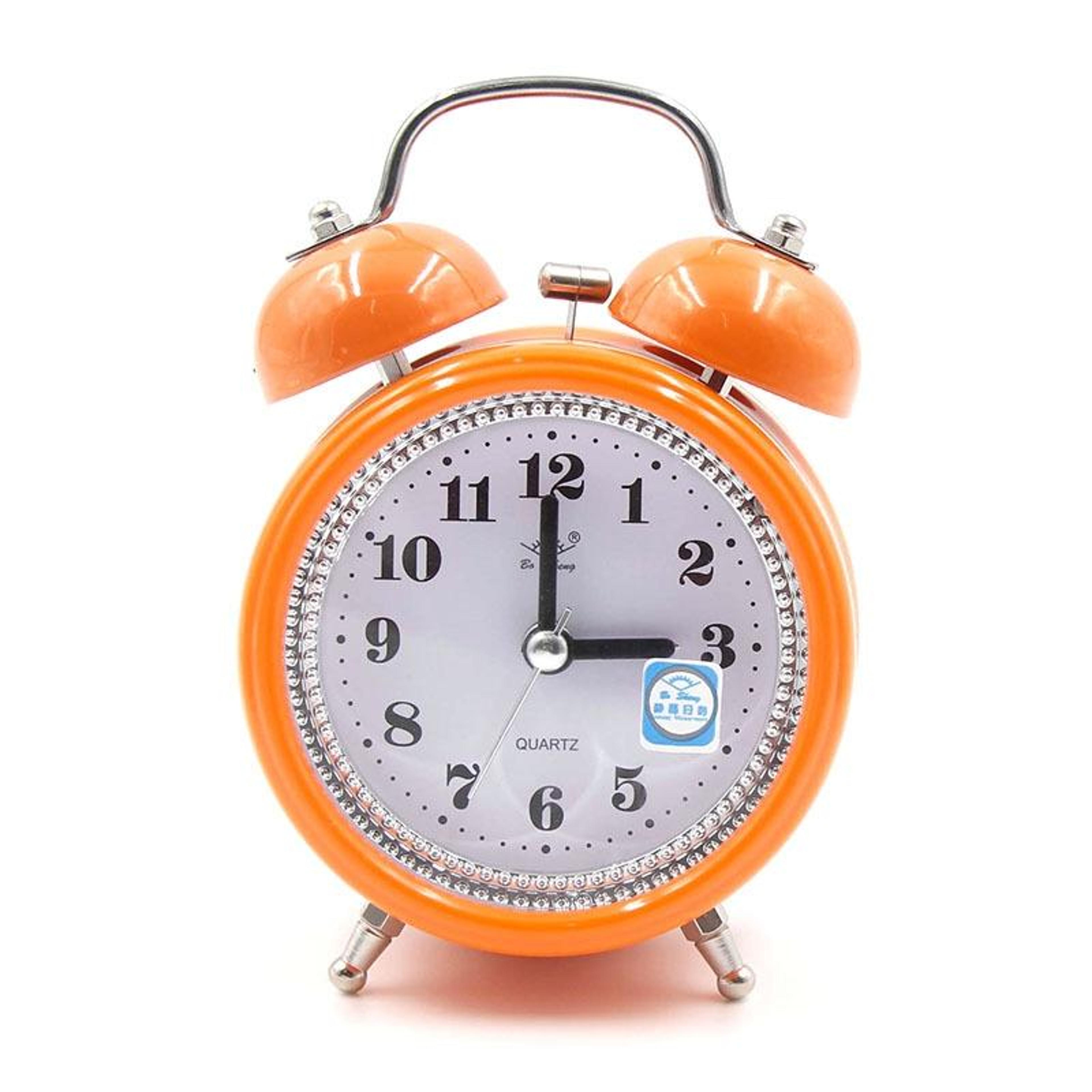 silent metal alarm clock with night light non-ticking bedside clock