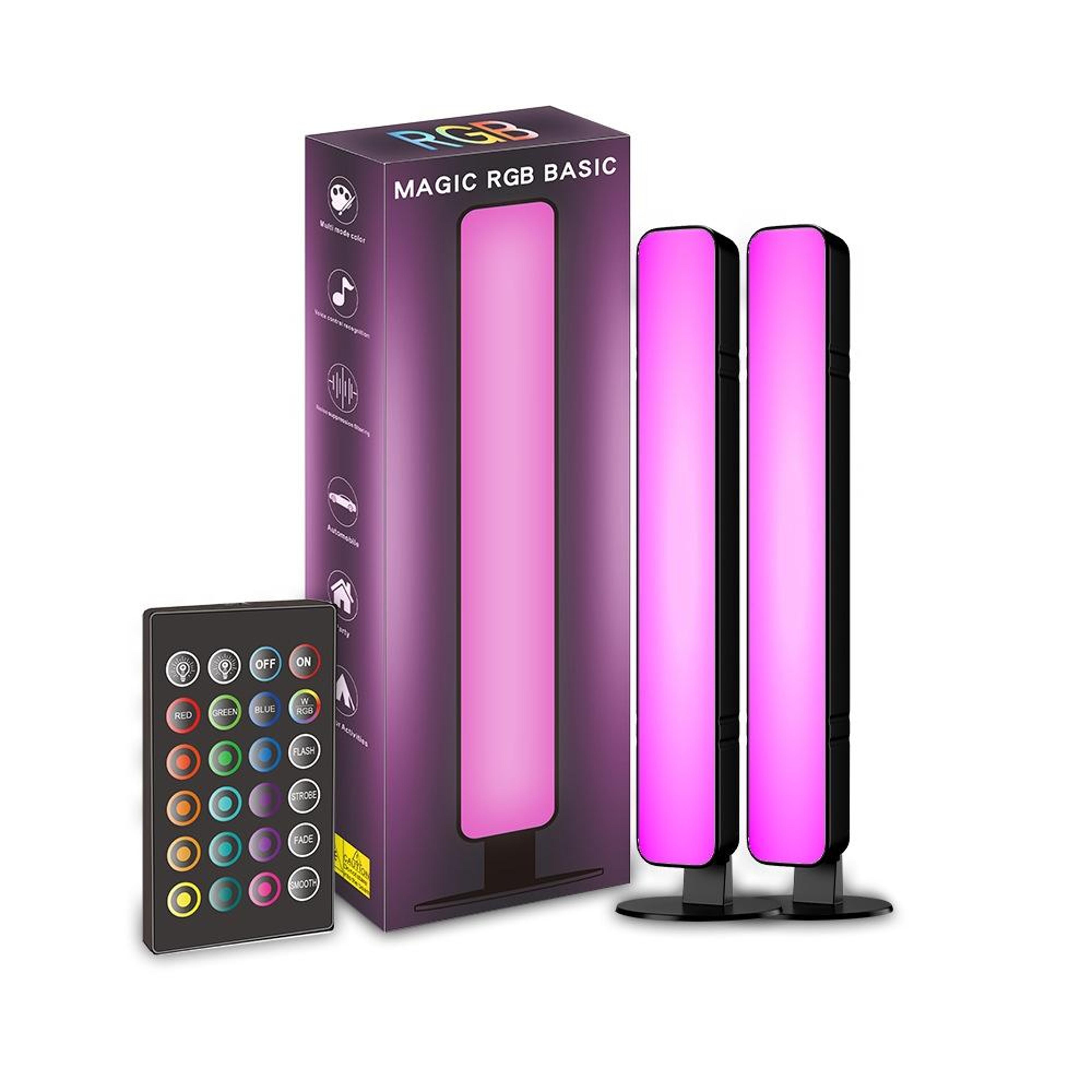 rgb light bars with music sync, remote control and usb power
