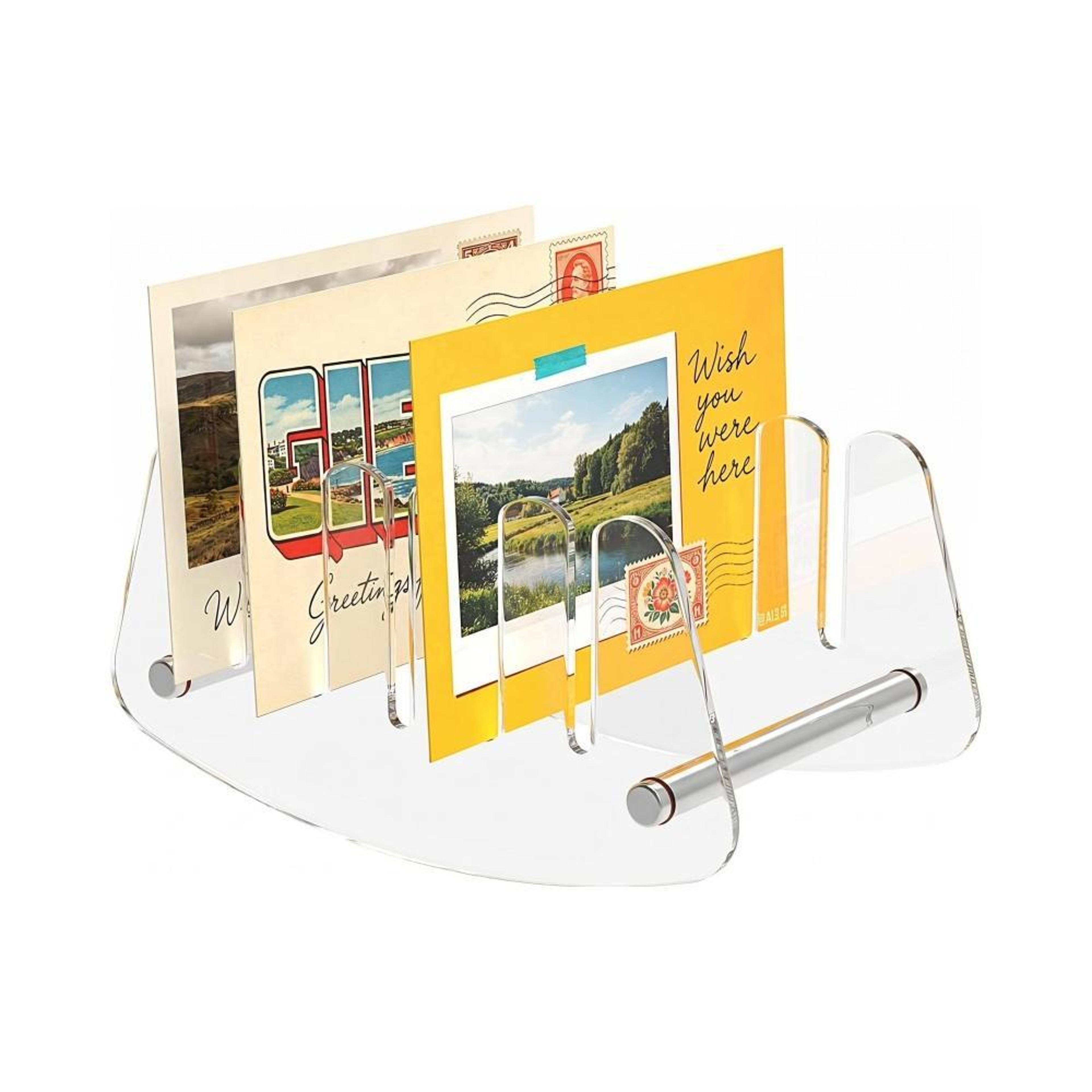clear acrylic desk file organizer and multi-slot mail sorter