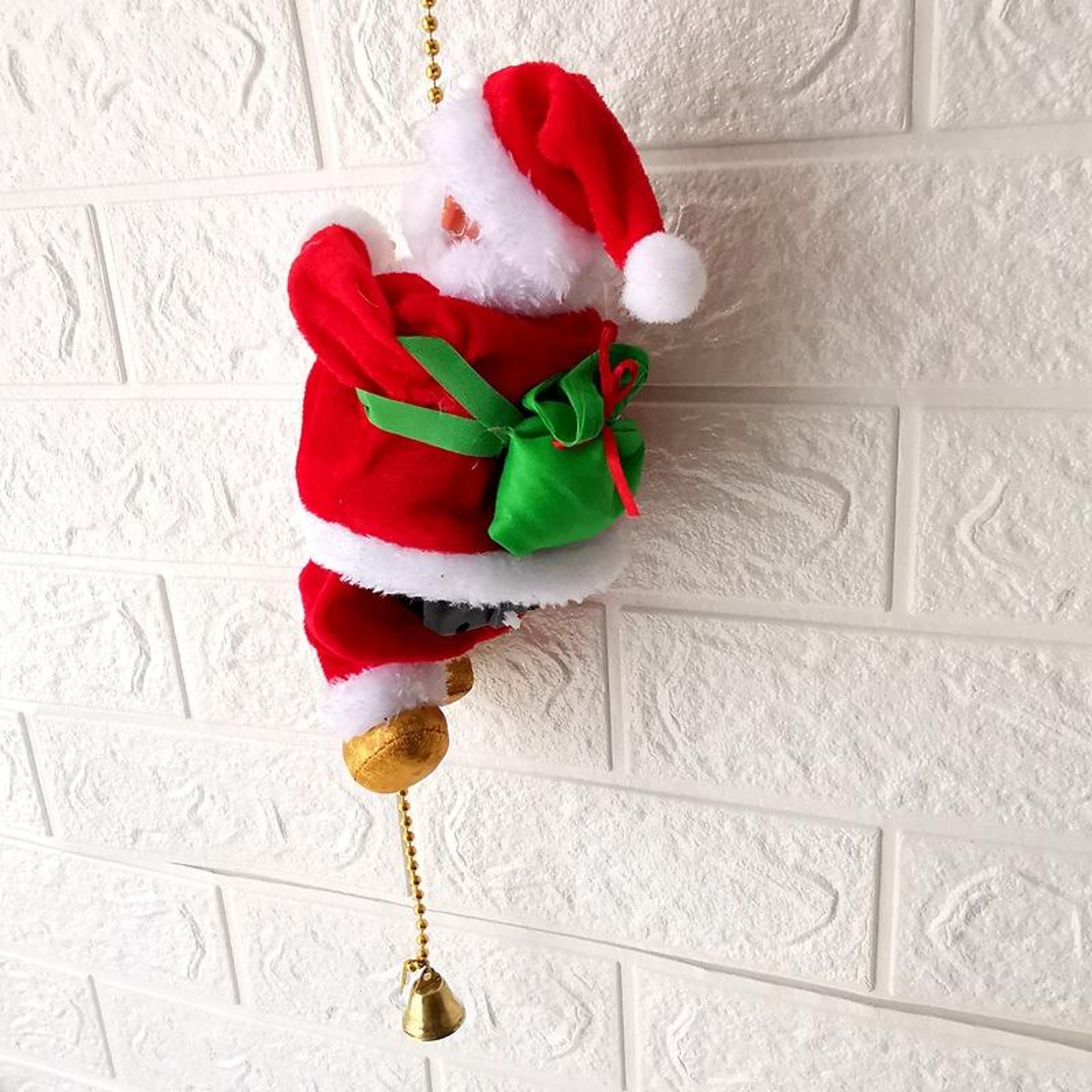 animated climbing santa claus christmas decoration battery operated holiday toy