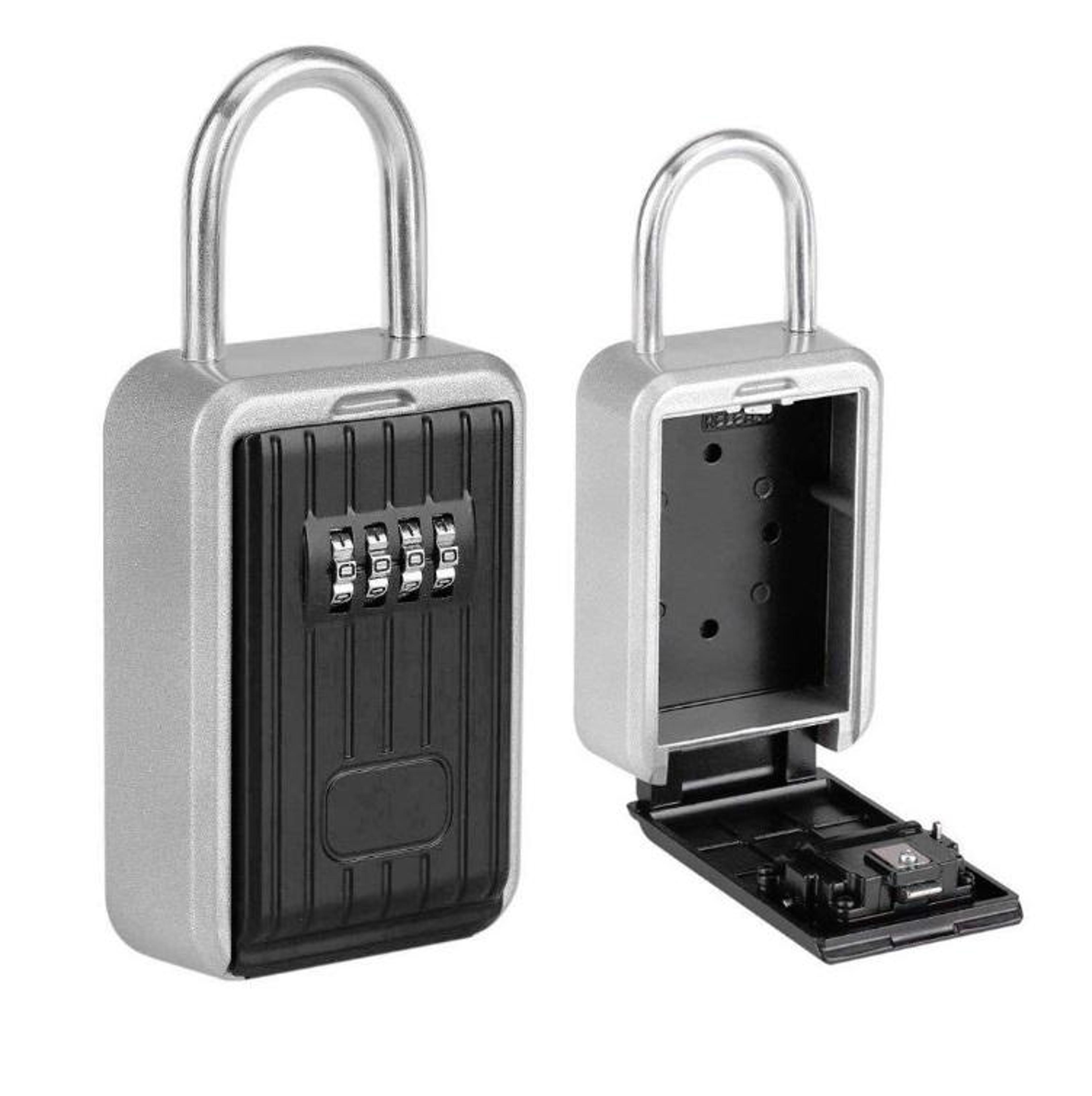 secure wall mounted combination key lock box for outdoor key storage