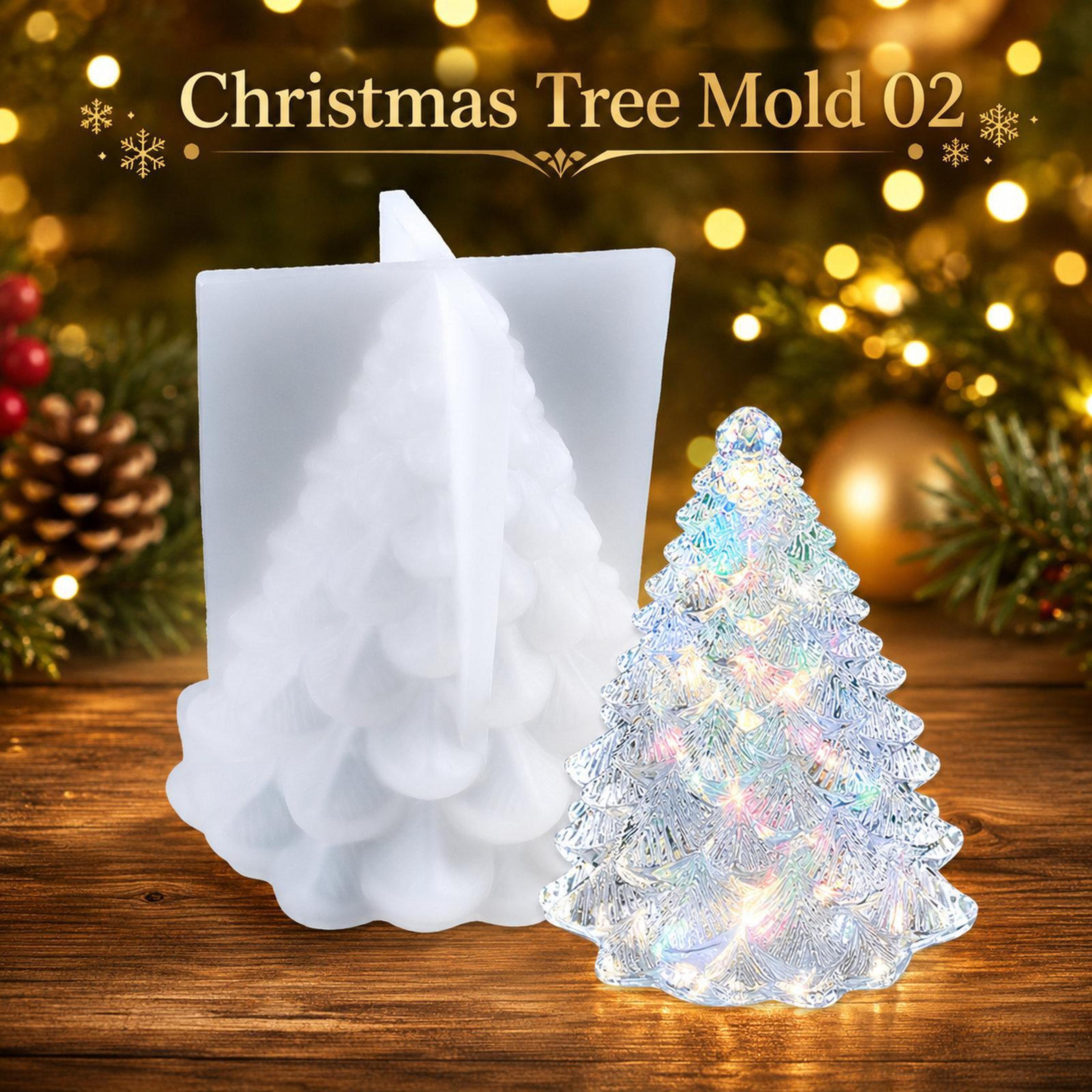 3d christmas tree silicone mold for candle making and epoxy resin casting