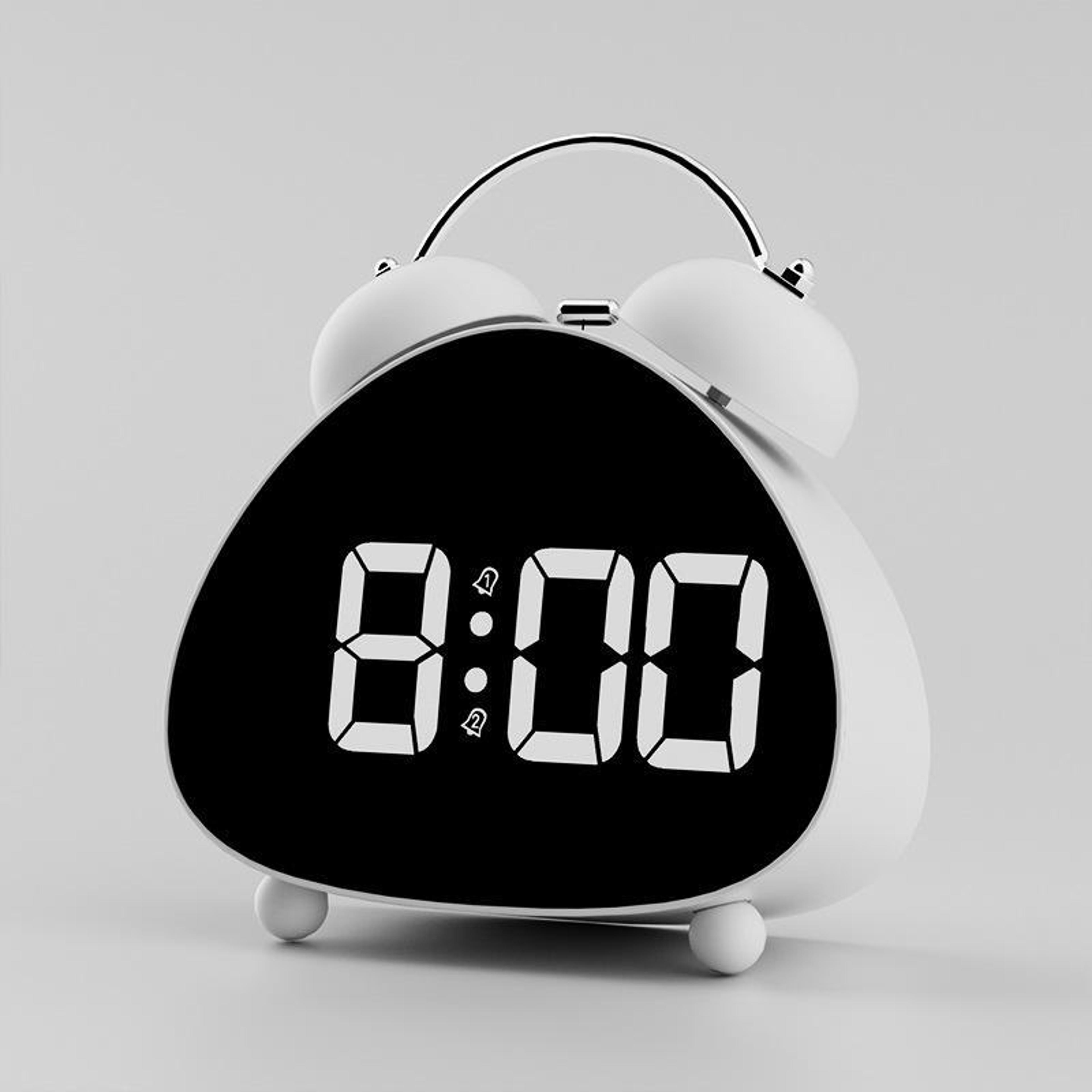 retro twin bell loud alarm clock for heavy sleepers with led digital display