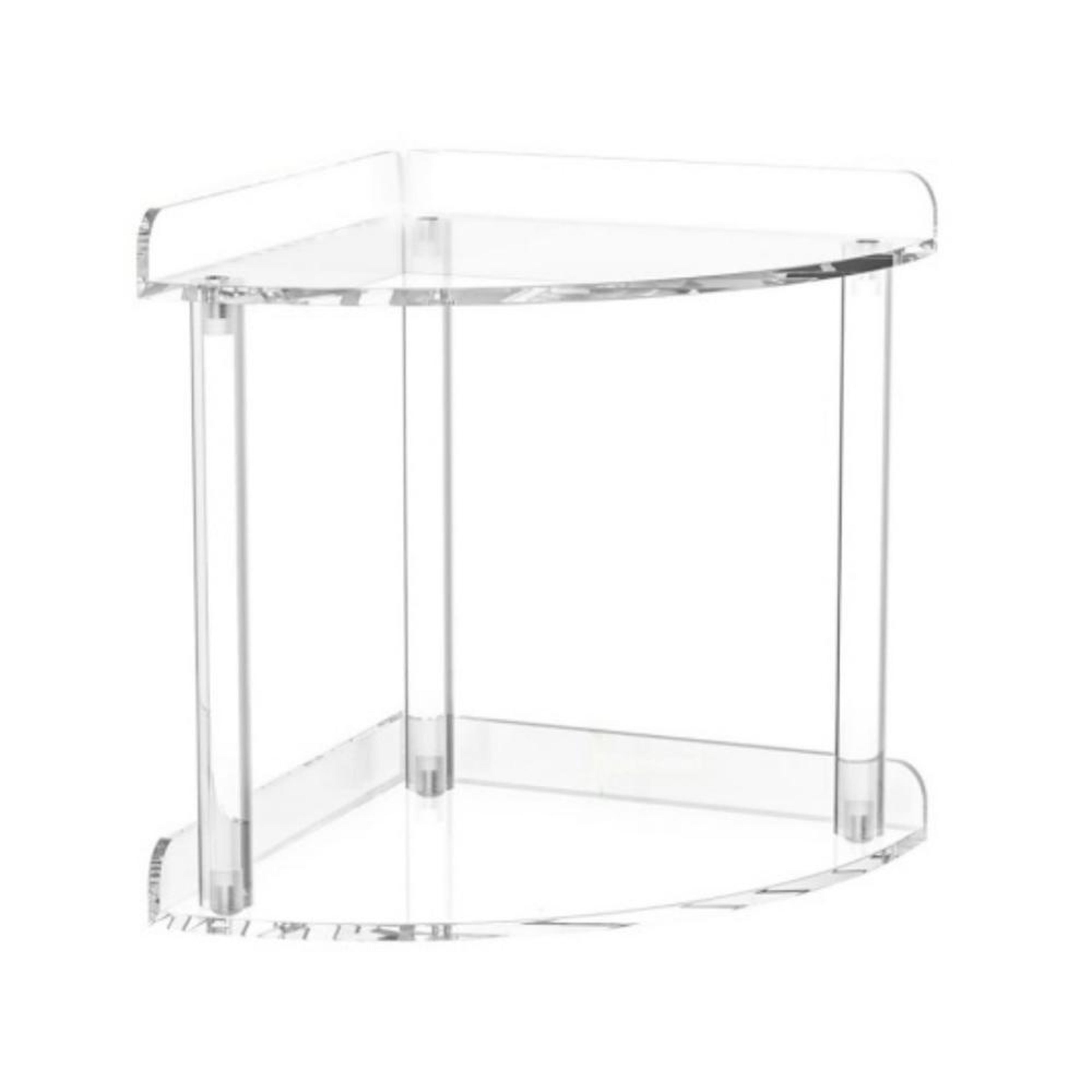 clear 2-tier acrylic corner shelf space-saving desktop organizer