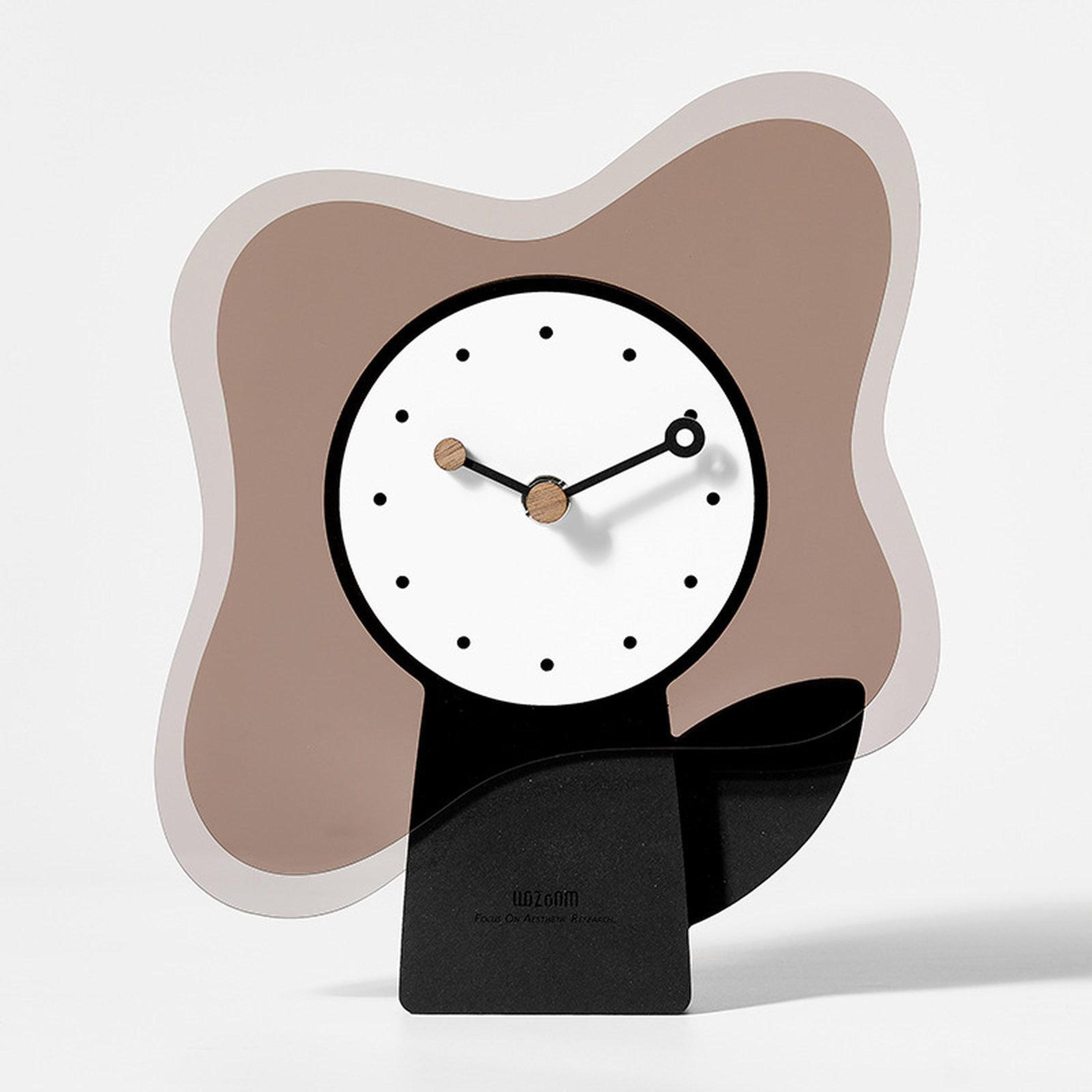 acrylic desk clock silent table clock with walnut hands for modern home decor