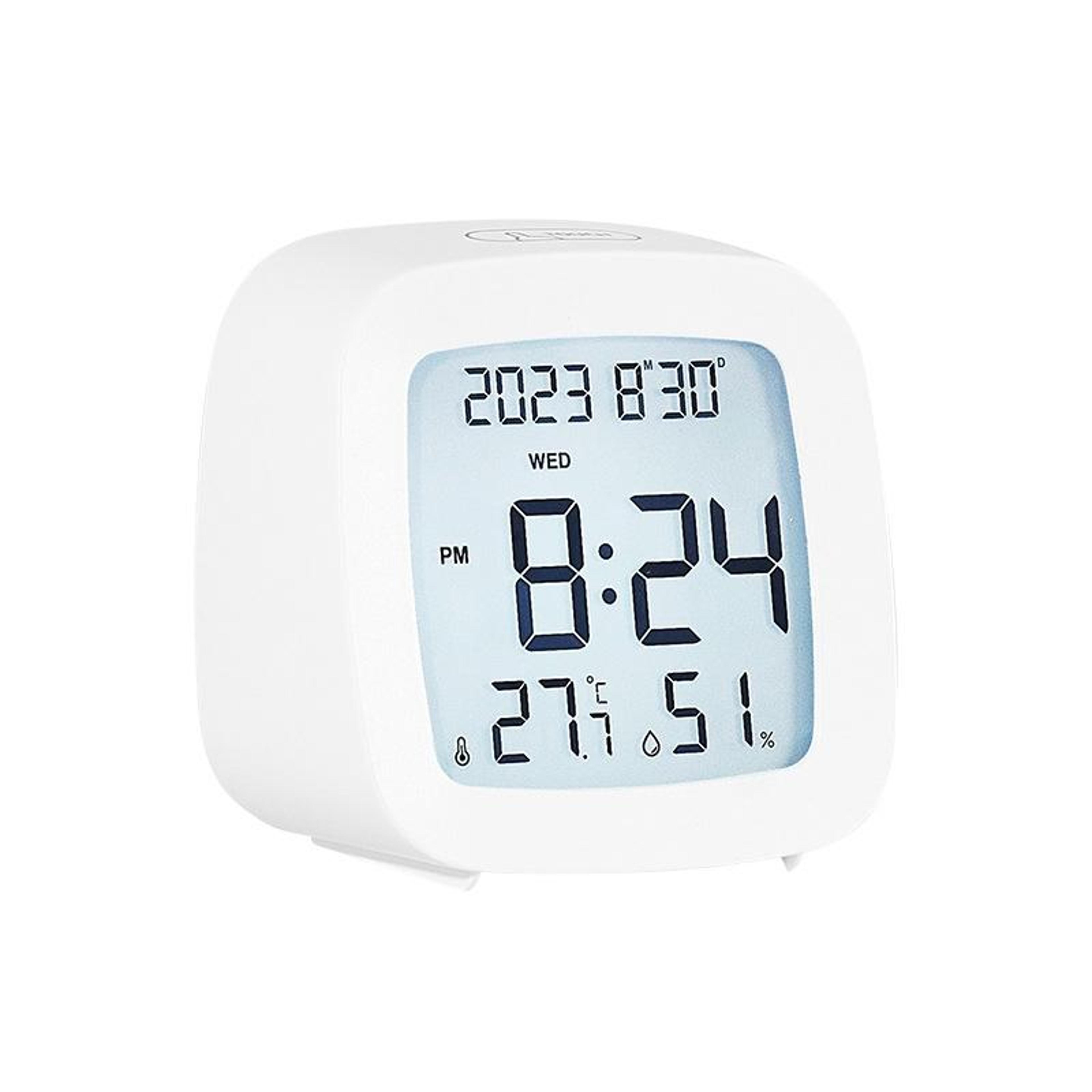 touch lcd digital alarm clock with temperature humidity display and calendar