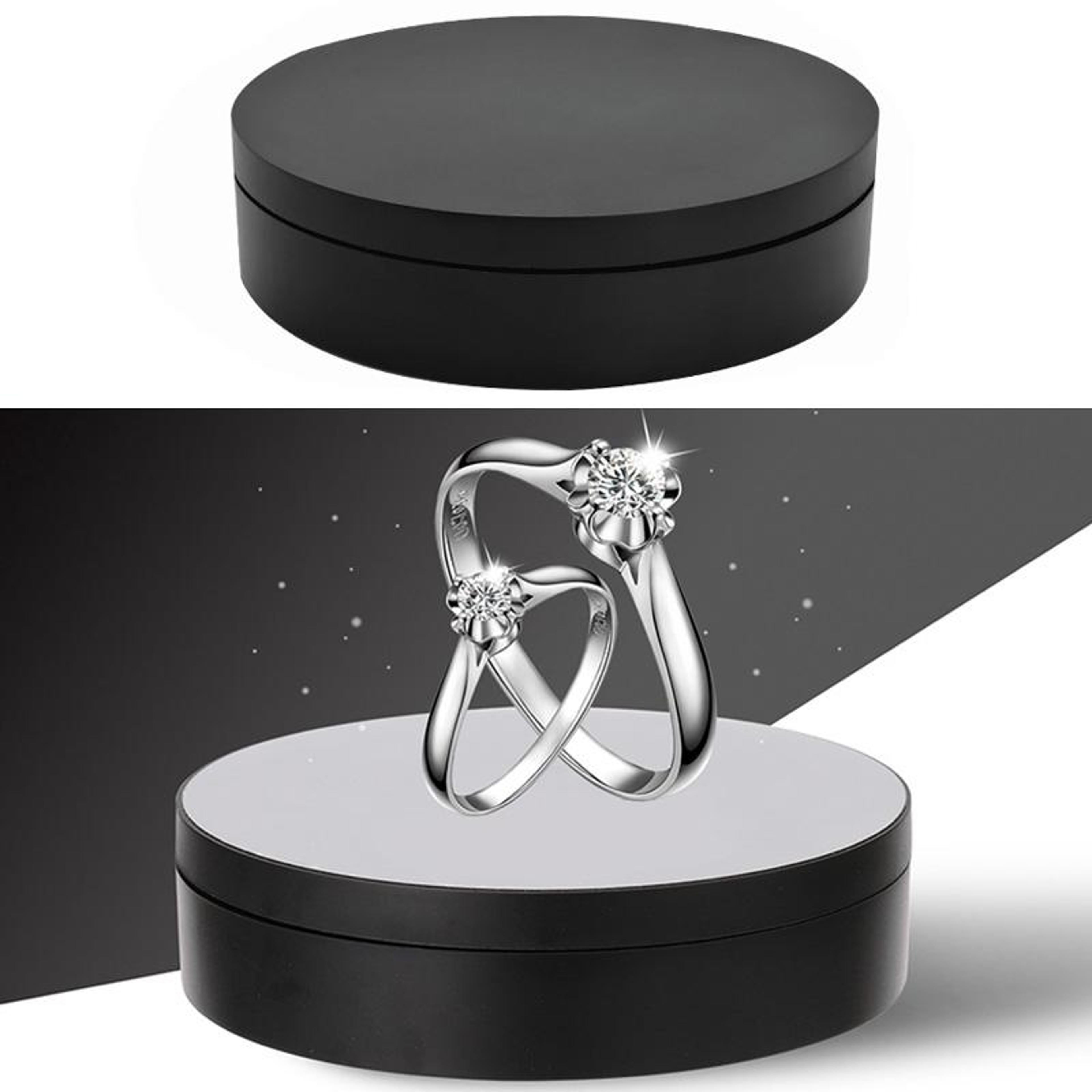 360° rotating display stand with usb power and 3-speed photography turntable
