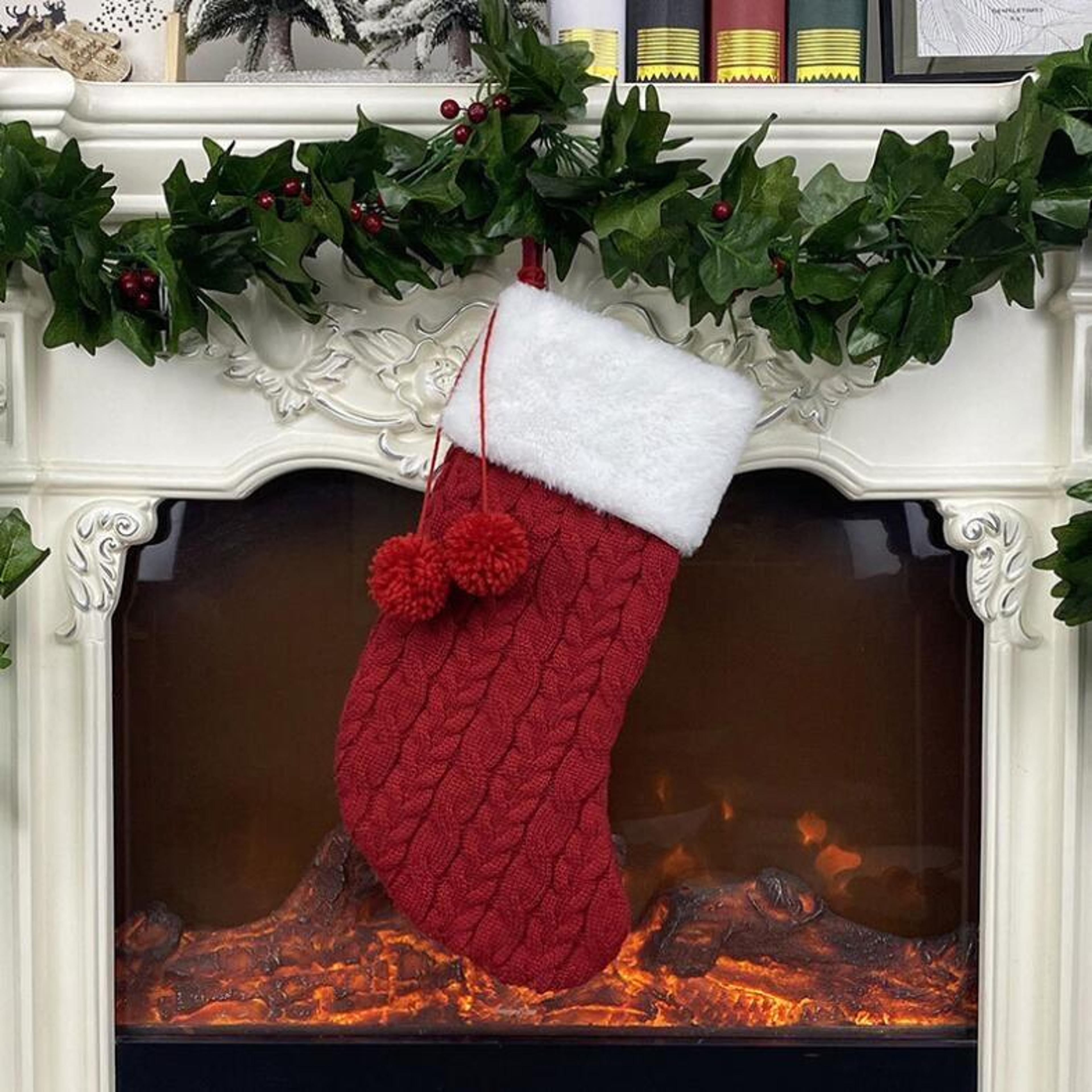 cozy christmas stocking gift bag knitted christmas hanging decoration