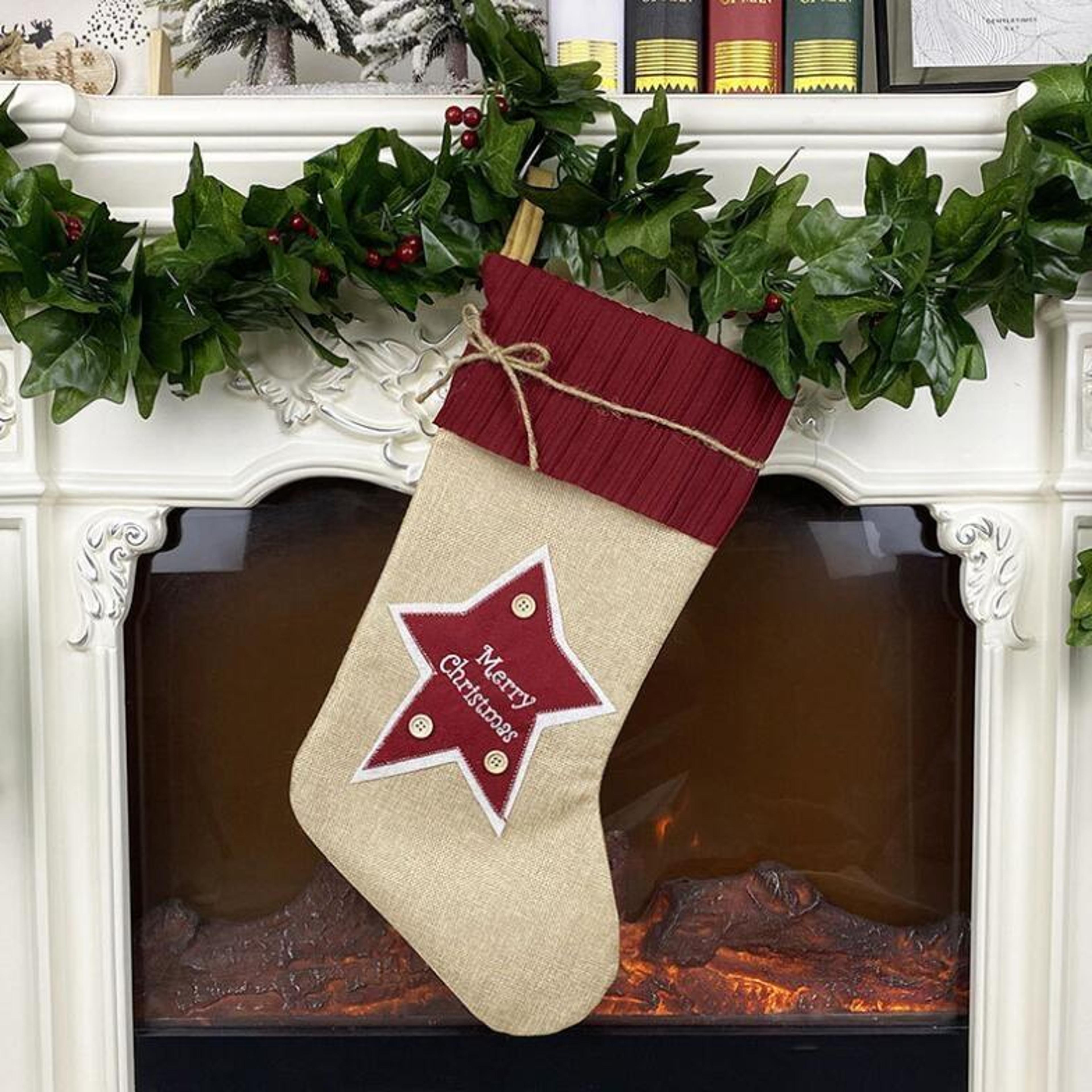 christmas stocking gift bag festive candy holder and hanging christmas decoration