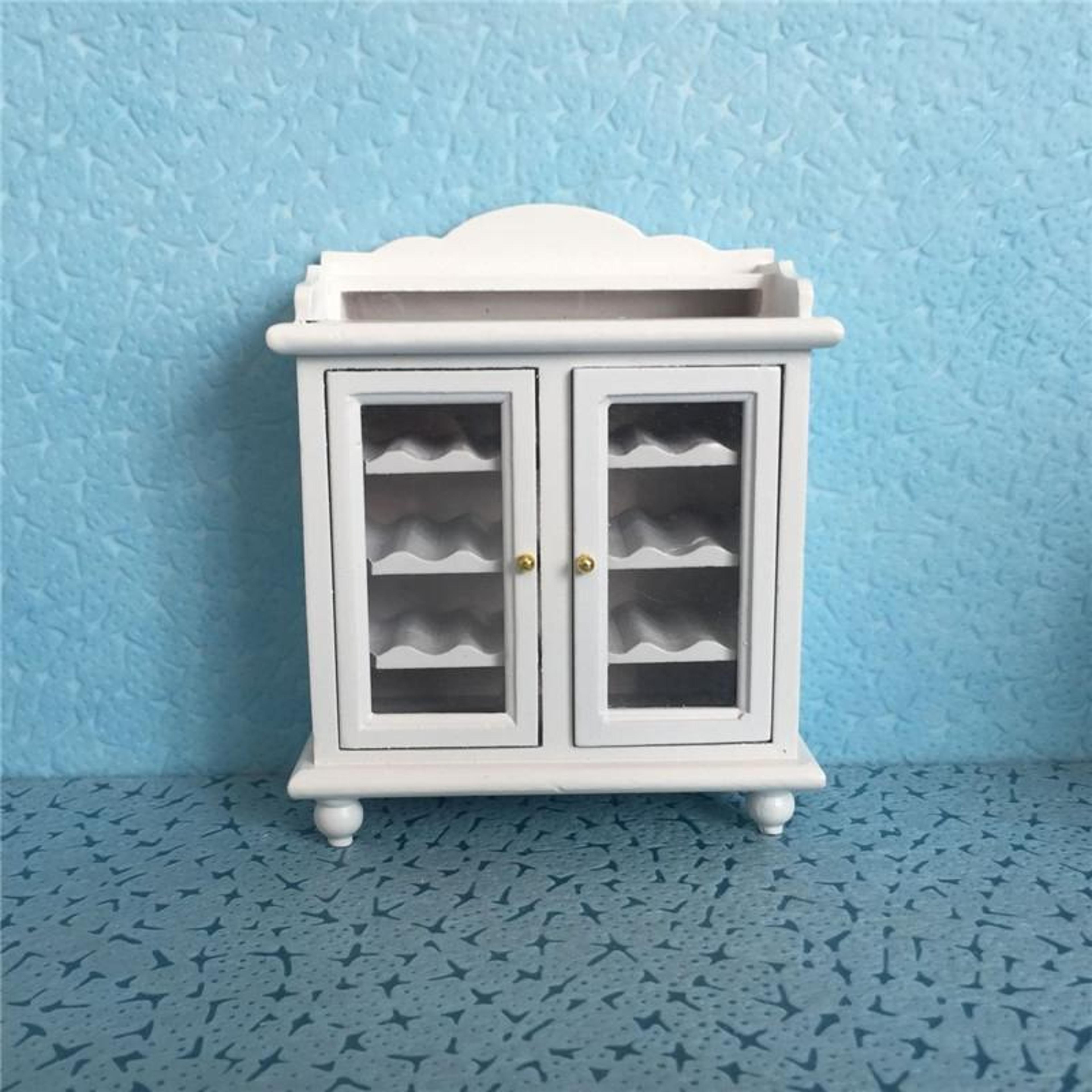 vintage dollhouse miniature wine cabinet birch display furniture