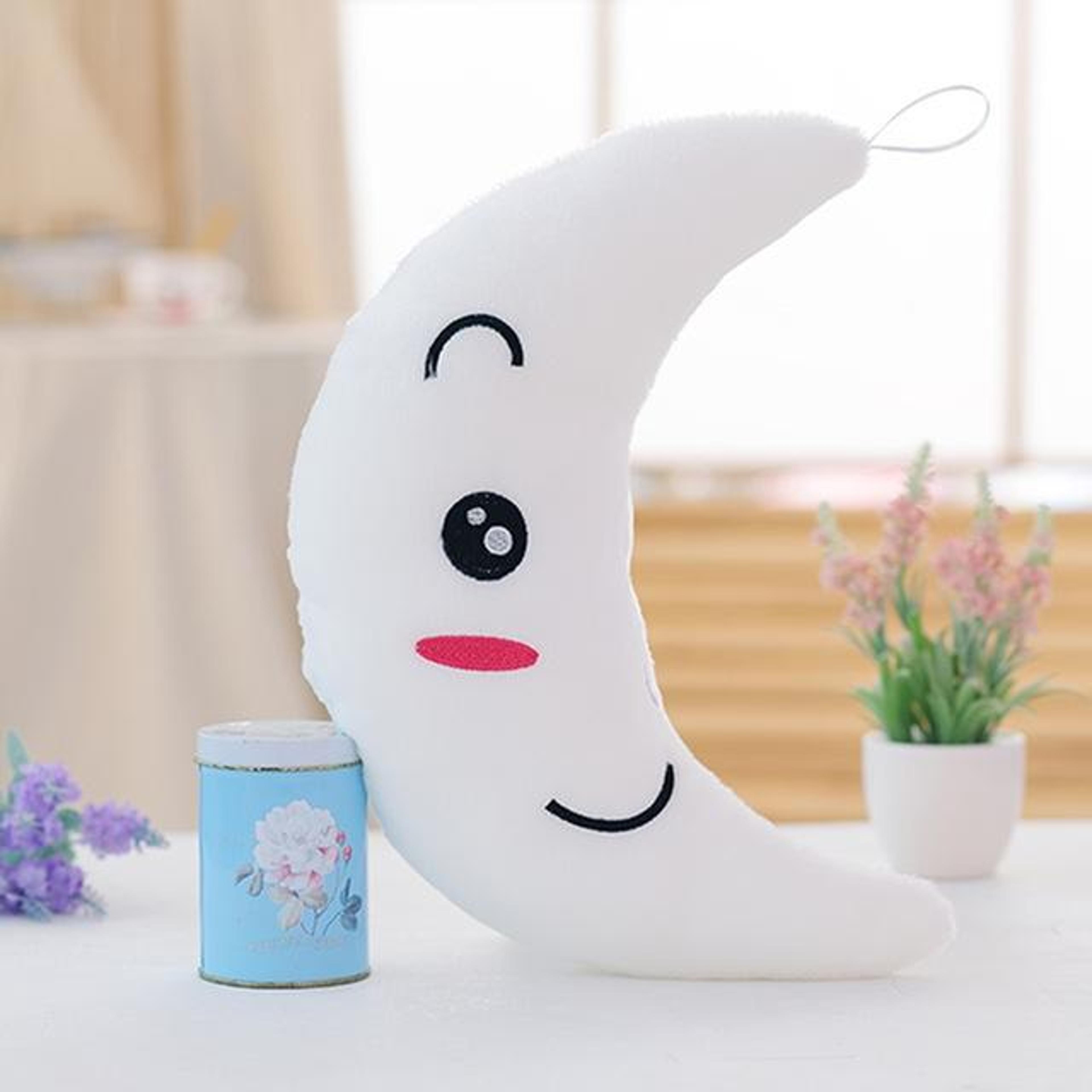 luminous moon plush pillow soft glow in the dark stuffed toy for kids