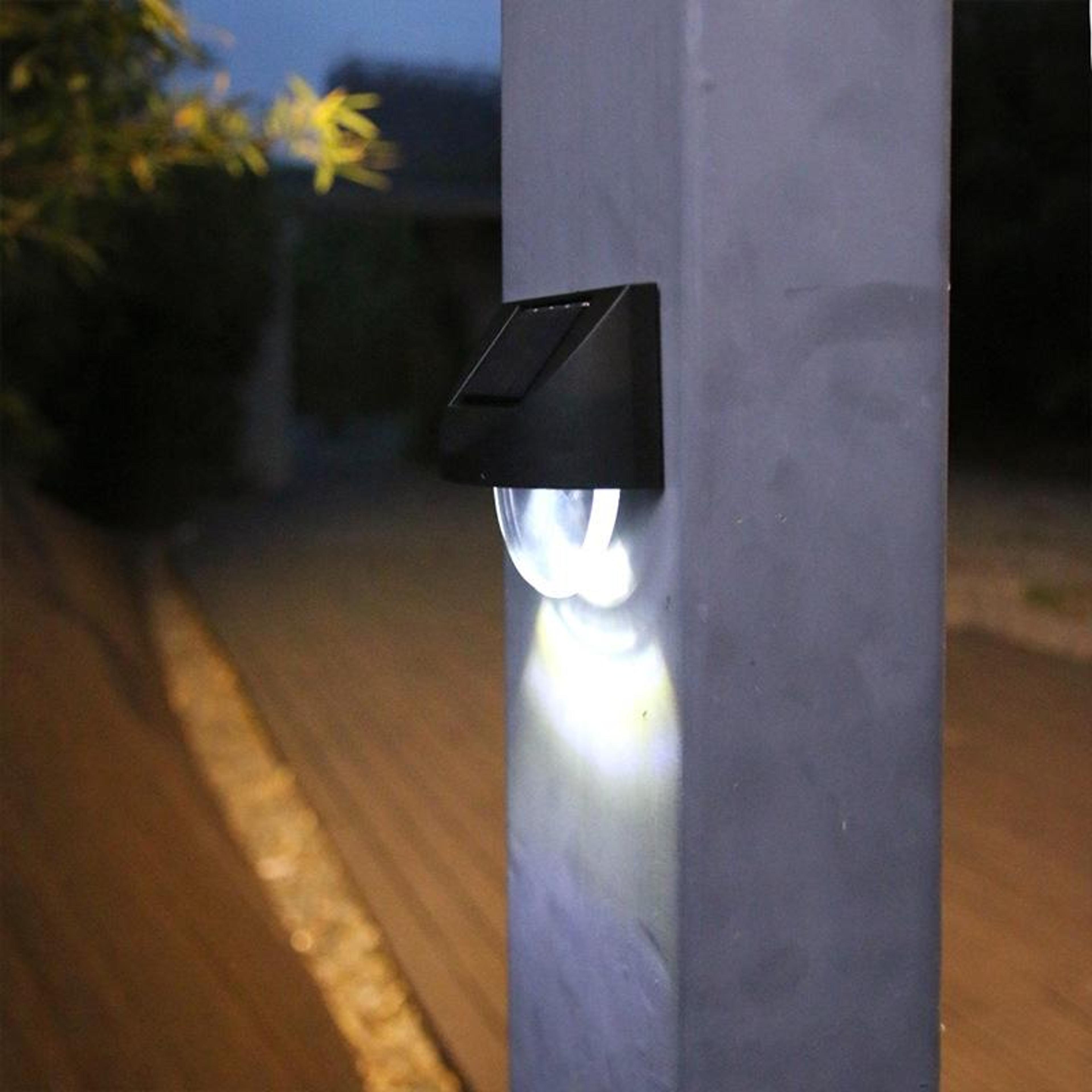 2pcs outdoor solar wall lights ip65 waterproof auto-on garden accent lights