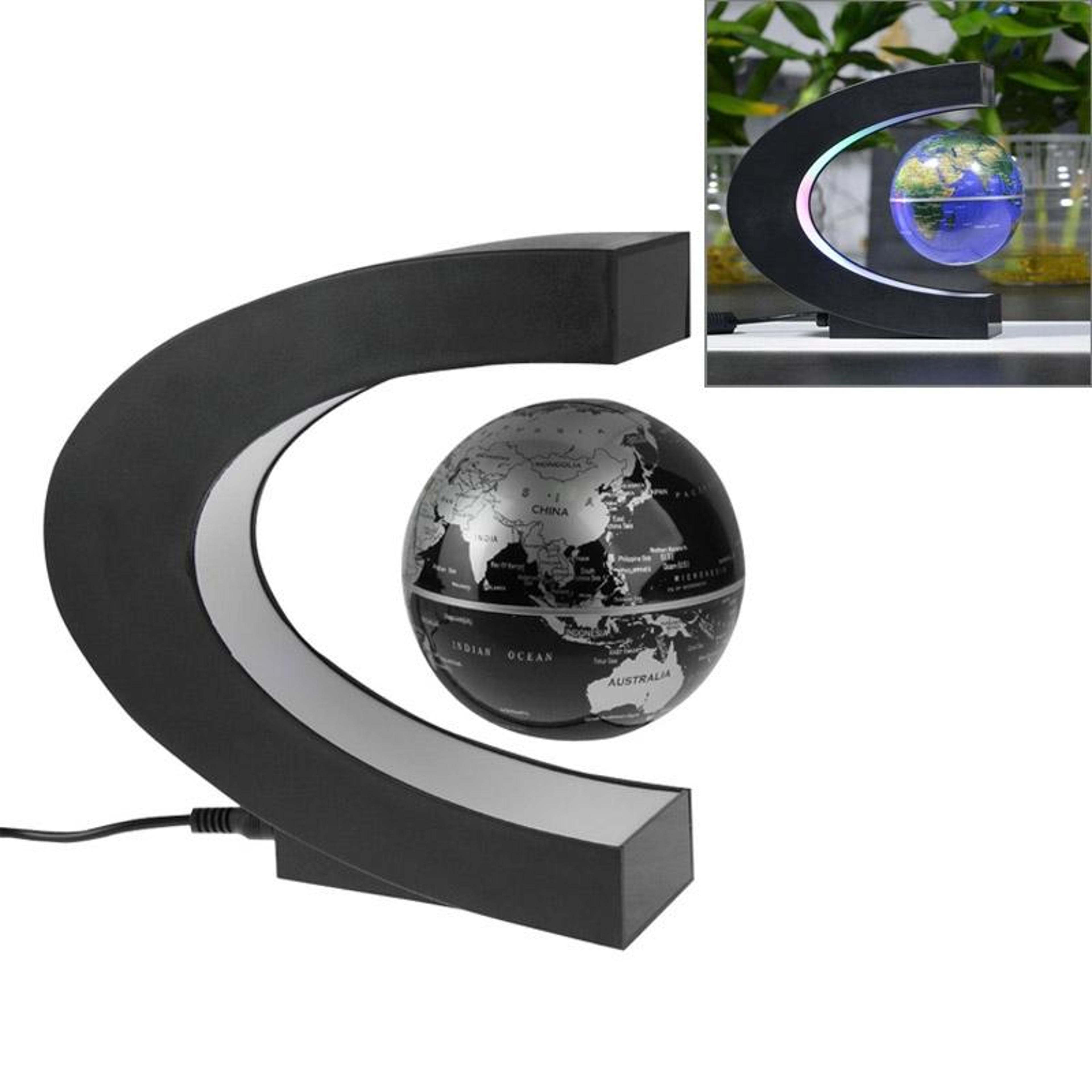 magnetic floating globe with multicolor led light for modern desk decor
