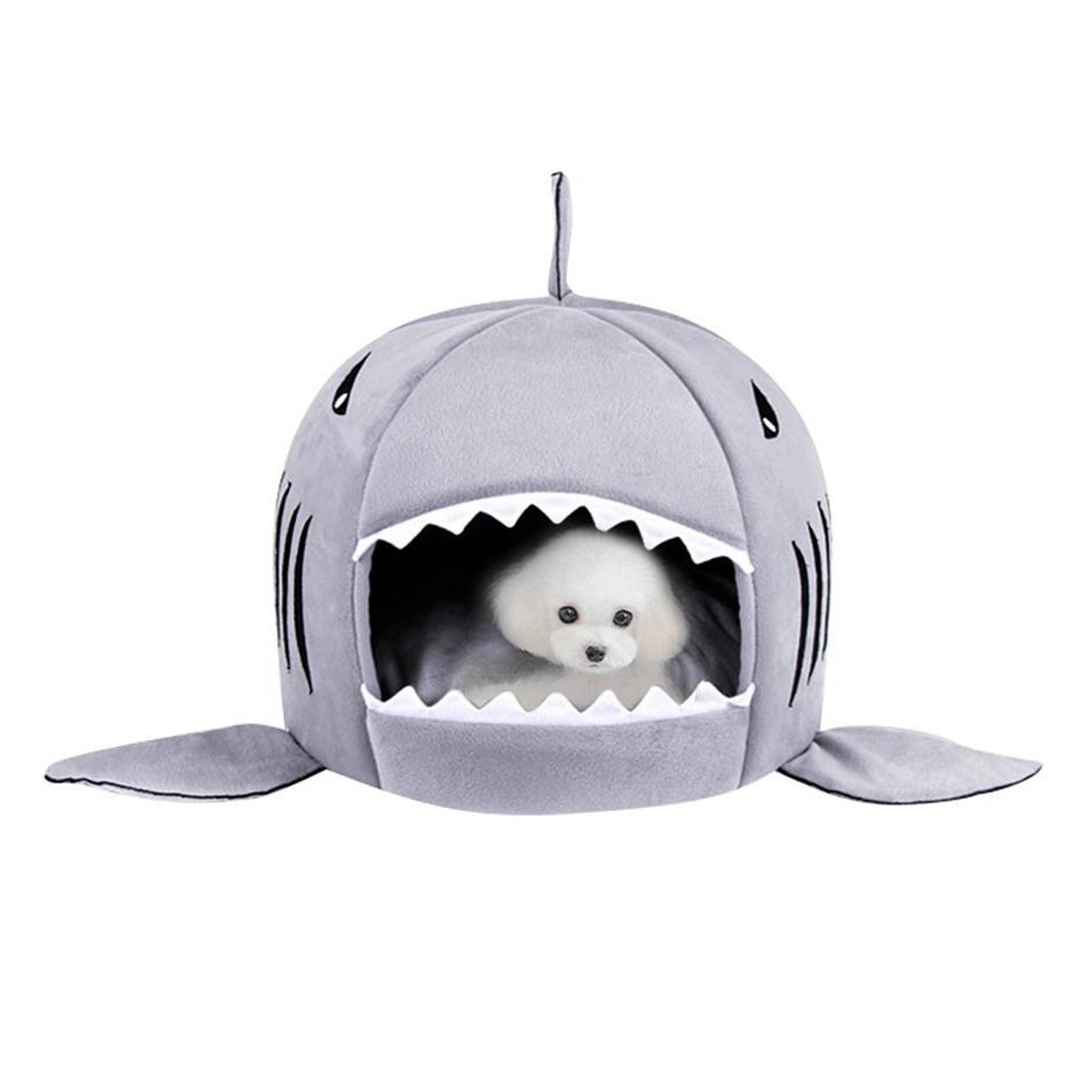 cozy shark cat bed and pet cave bed with removable washable cushion for cats and small dogs