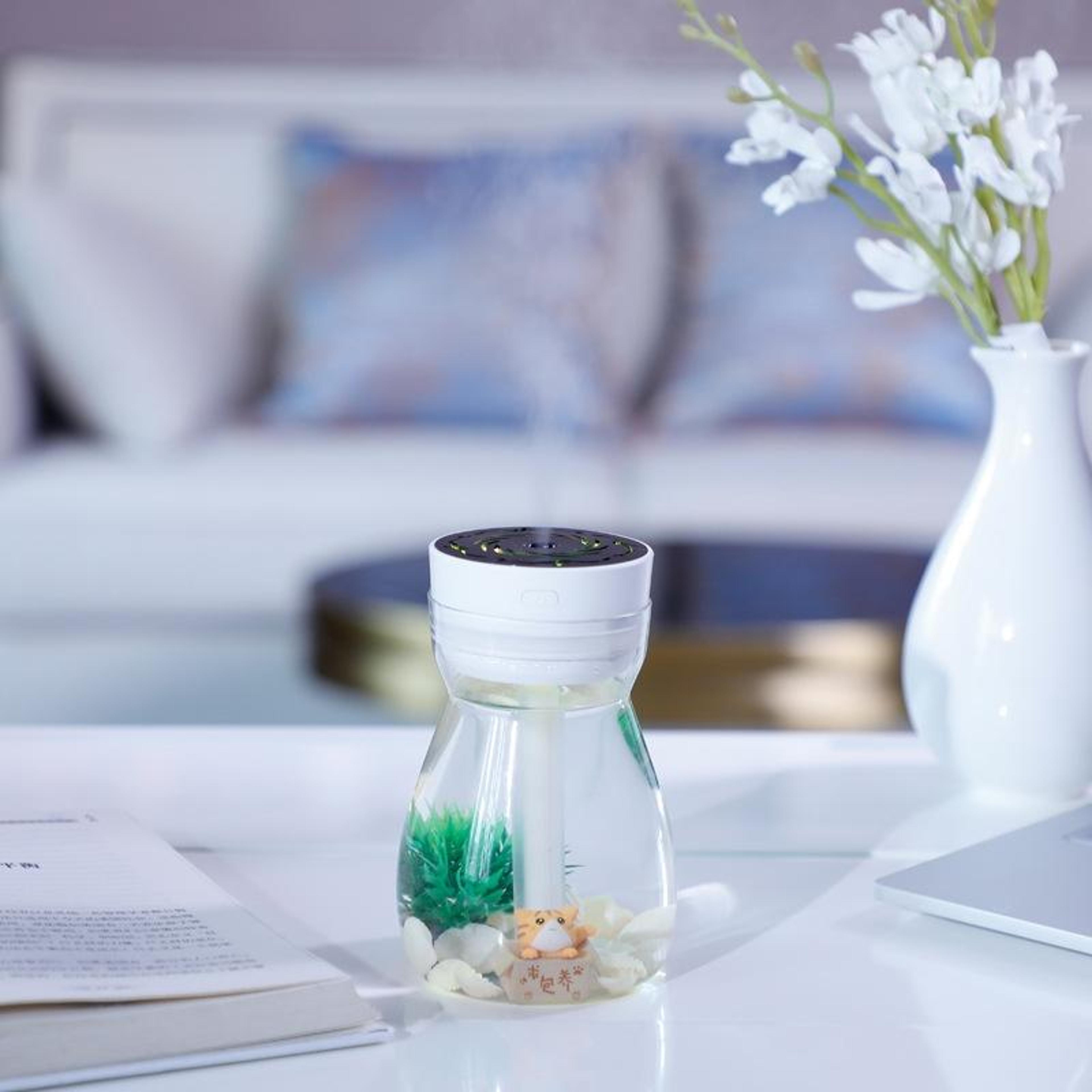 380ml portable usb humidifier with colorful night light for car, bedroom and office