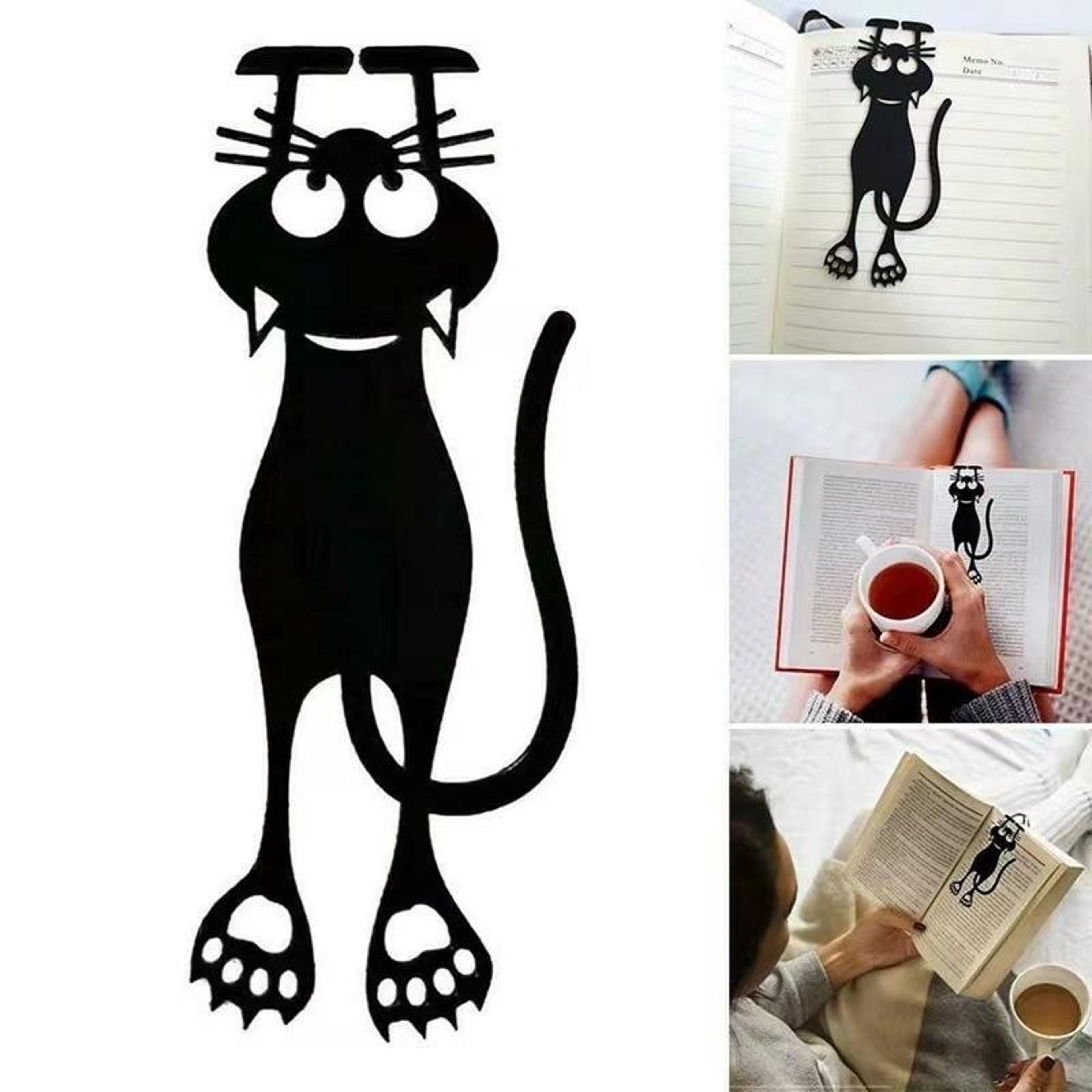 hollow black cat acrylic bookmark page clip for book lovers