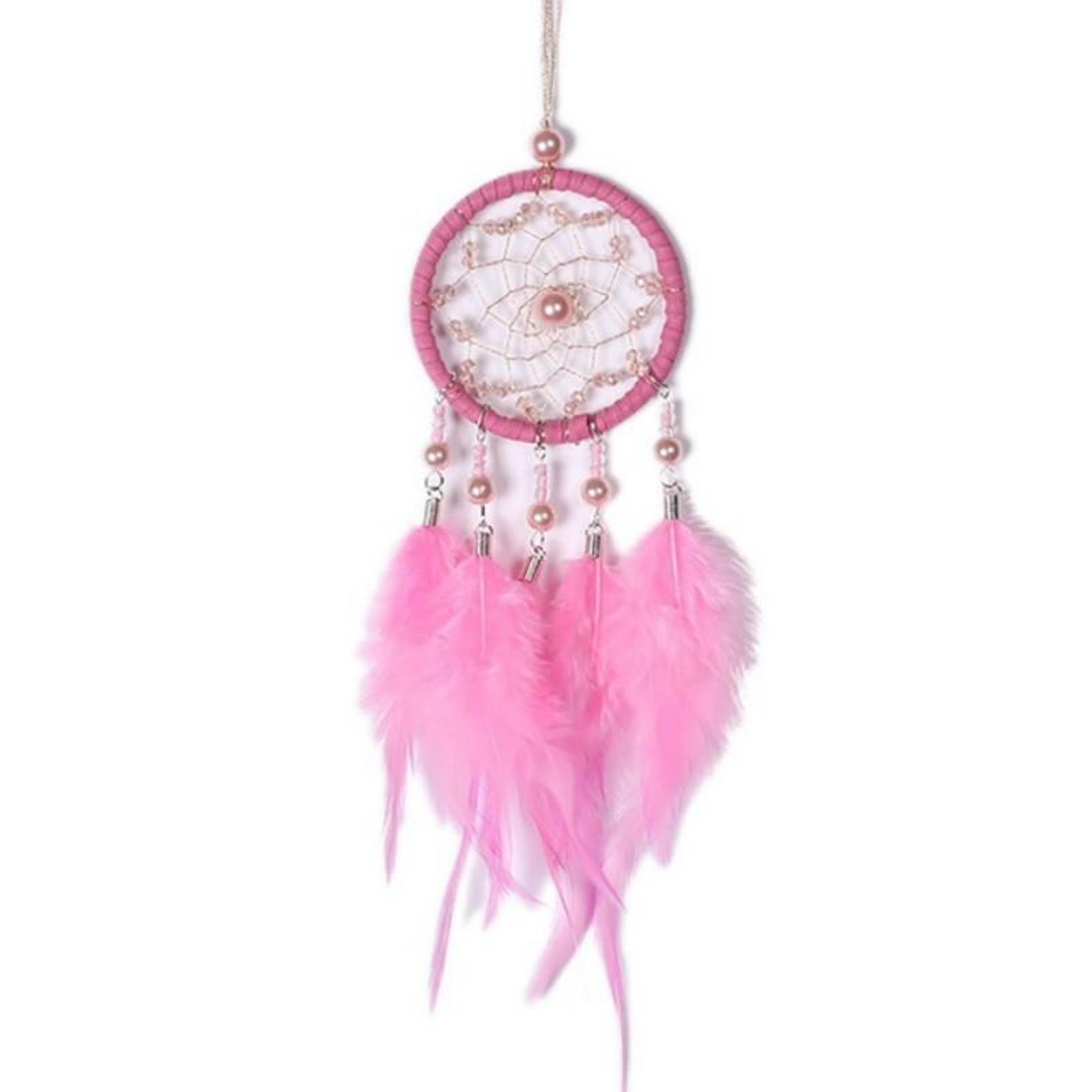 mini dream catcher car hanging ornament with feathers and boho wind chime decor