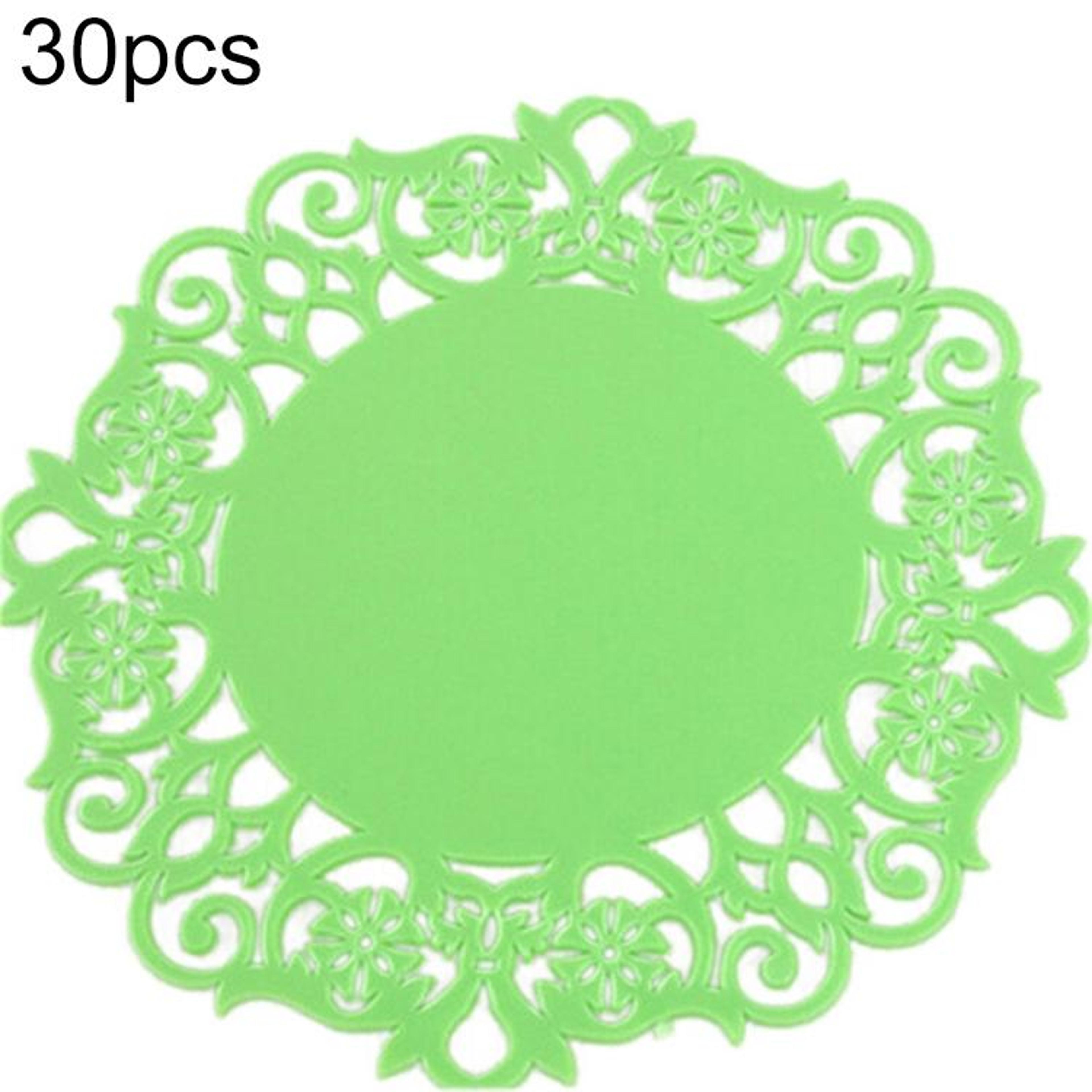 30pcs lace flower silicone coasters non-slip heat-resistant cup mats