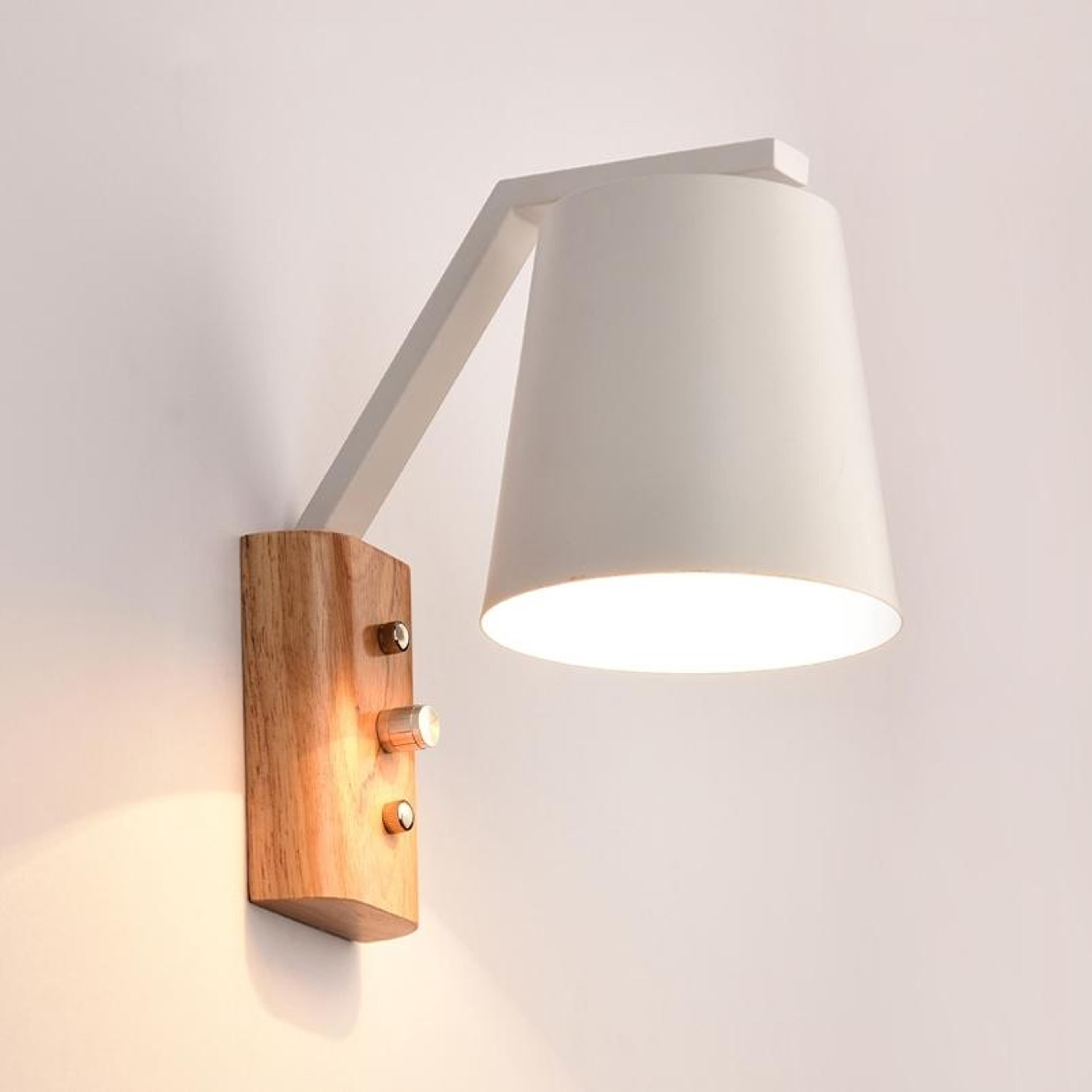 modern wood wall sconce with switch for bedroom and bedside lighting