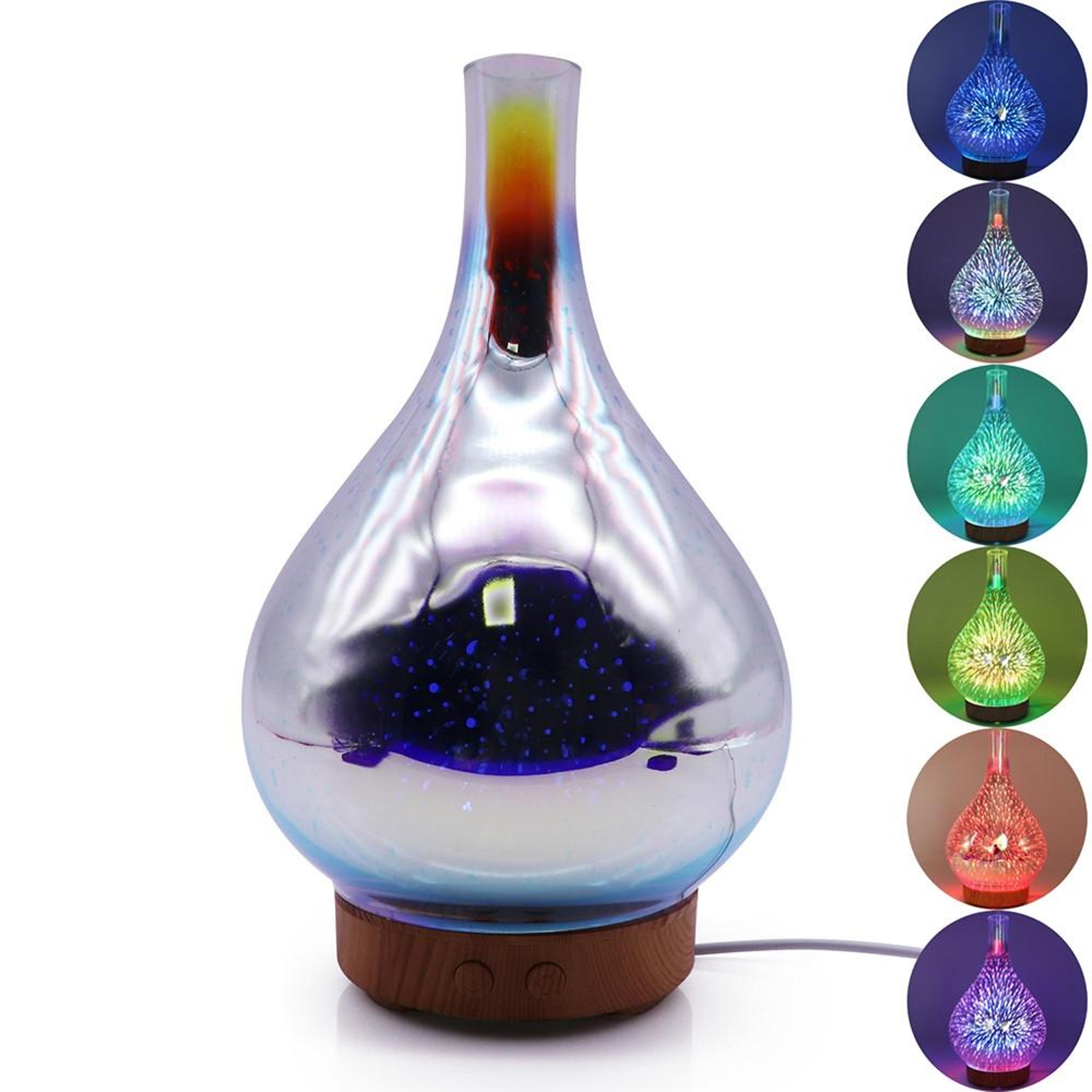 3d fireworks essential oil diffuser with 7-color led night light and air humidifier