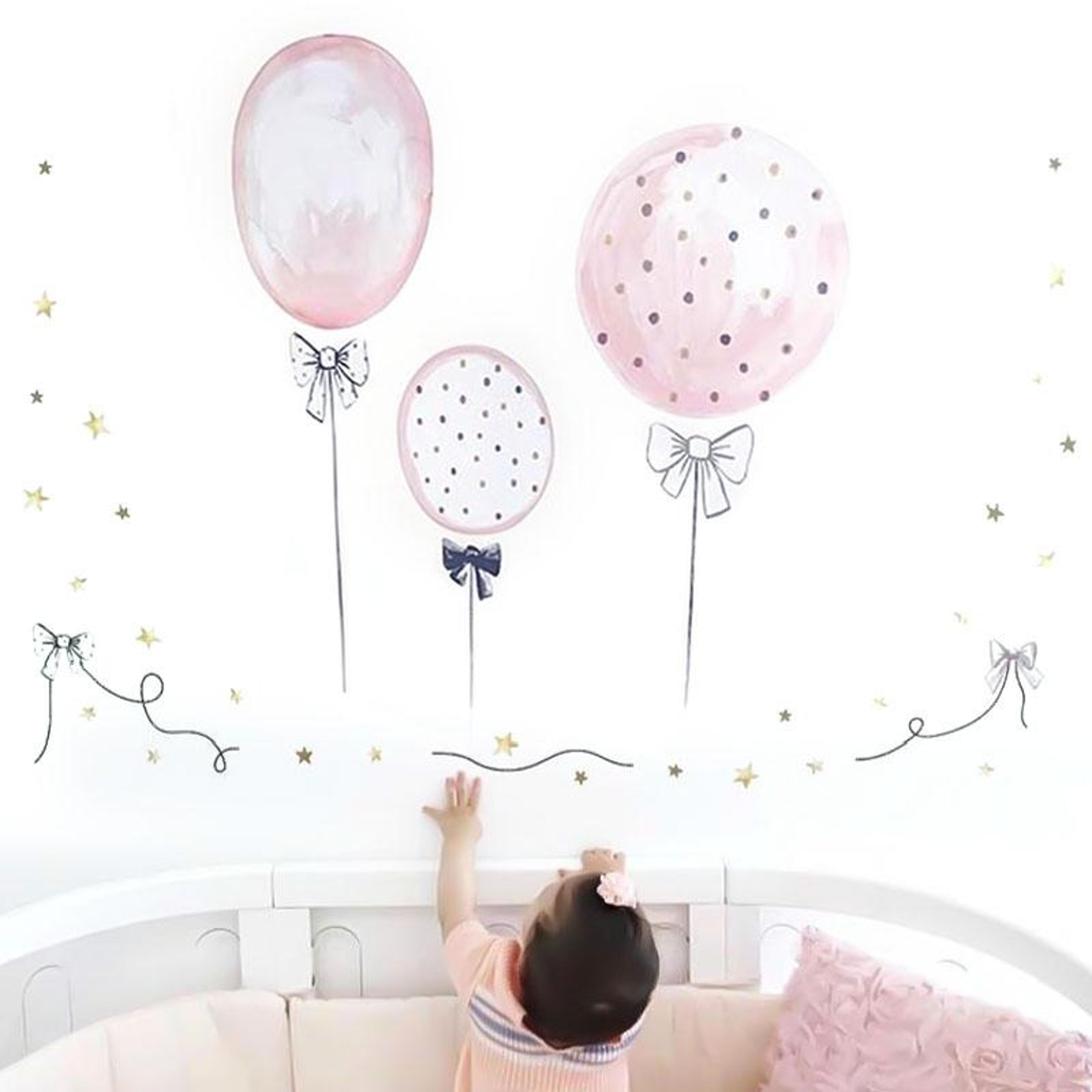 flamingo balloon kids wall stickers for nursery and playroom decor