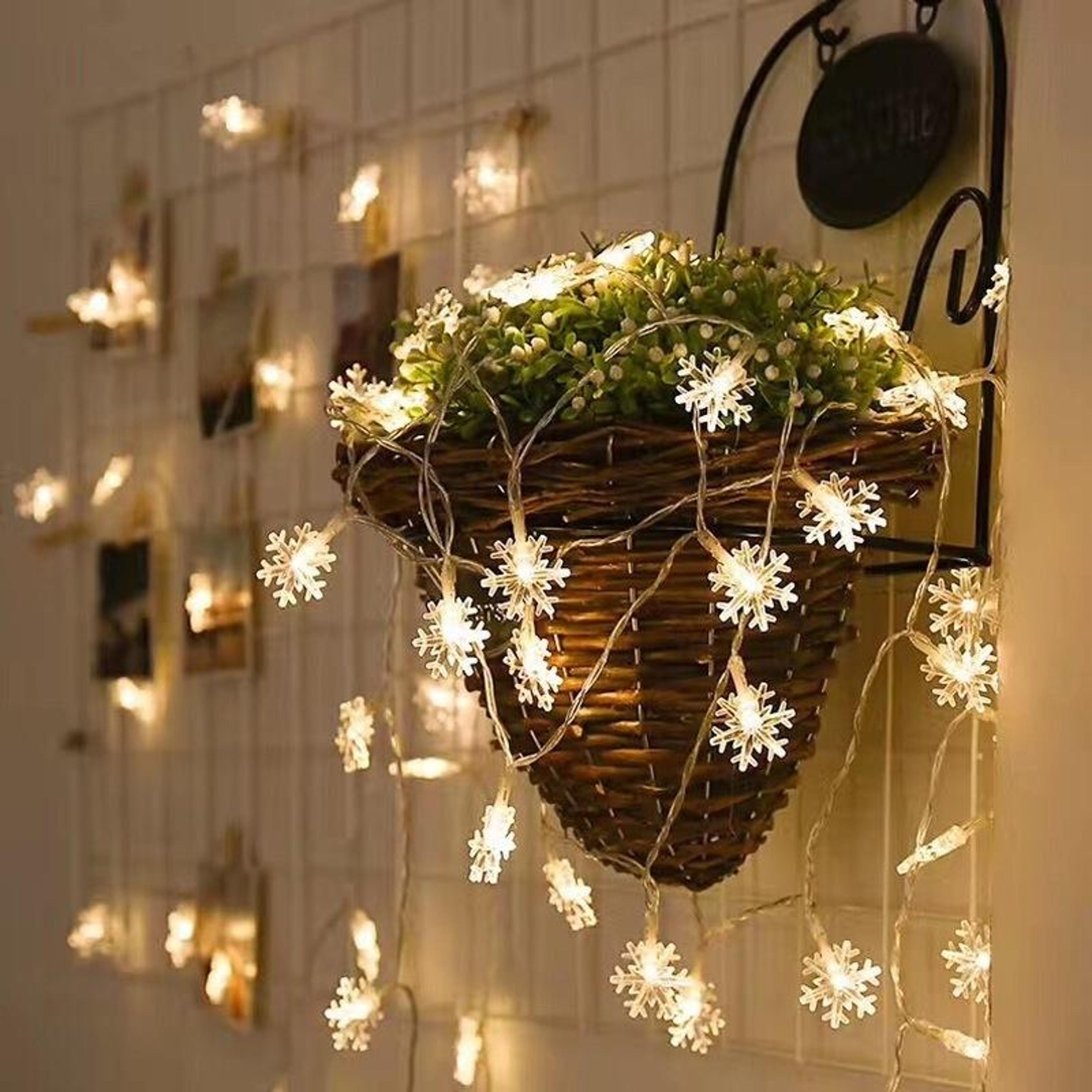 3m 20 led snowflake string lights warm white christmas fairy lights