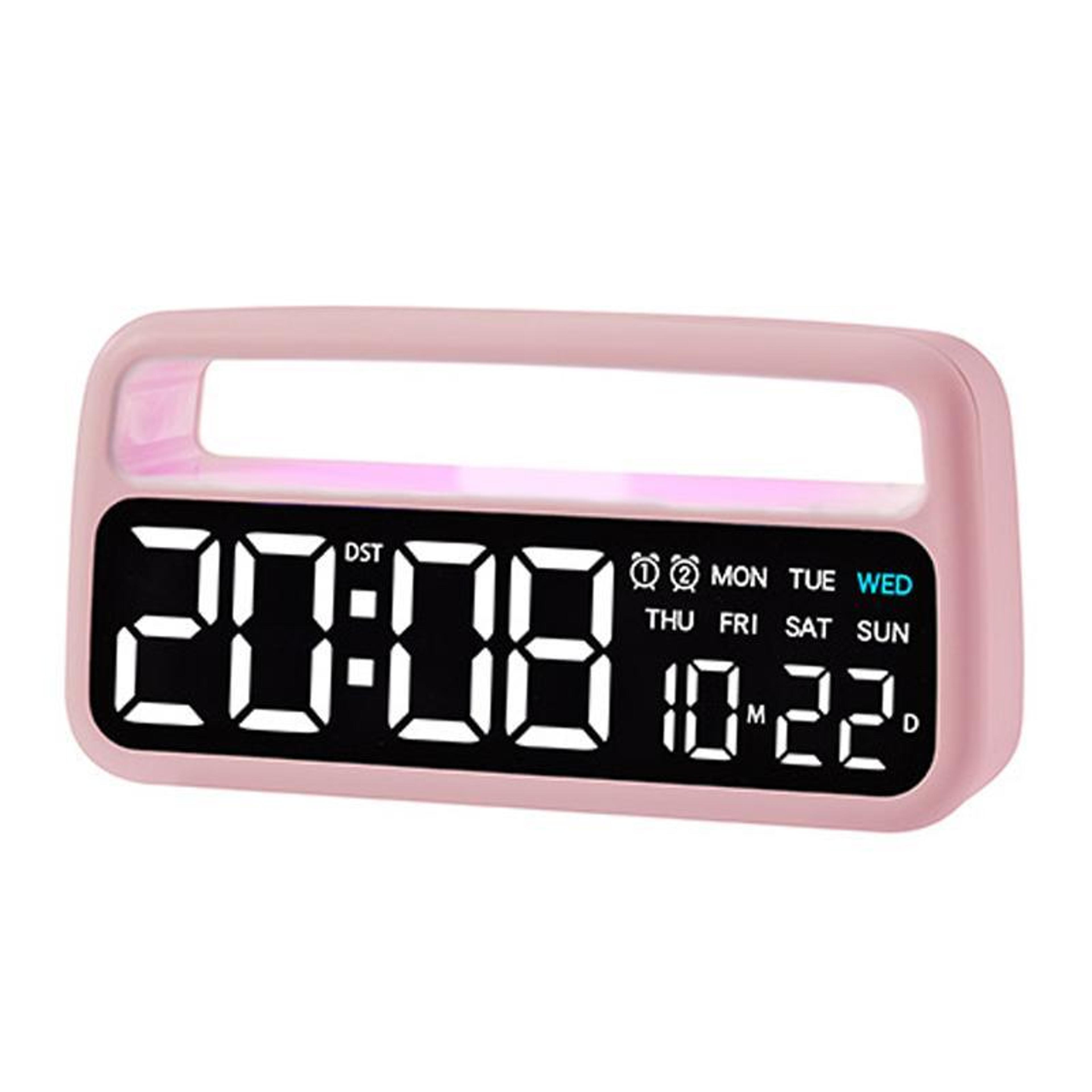 led ambient light digital alarm clock with dual alarms and auto brightness