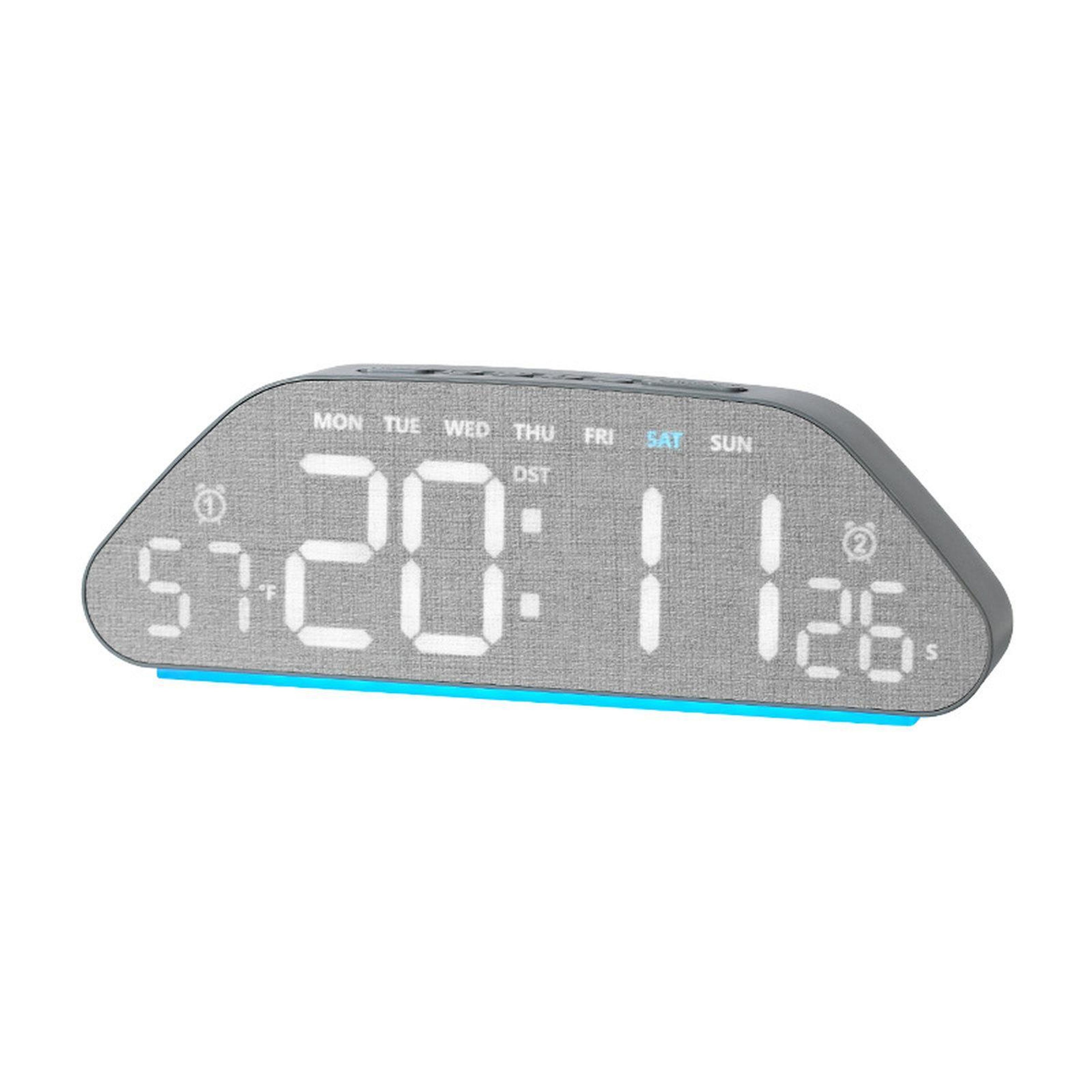 led digital alarm clock with usb charger and ambient night light