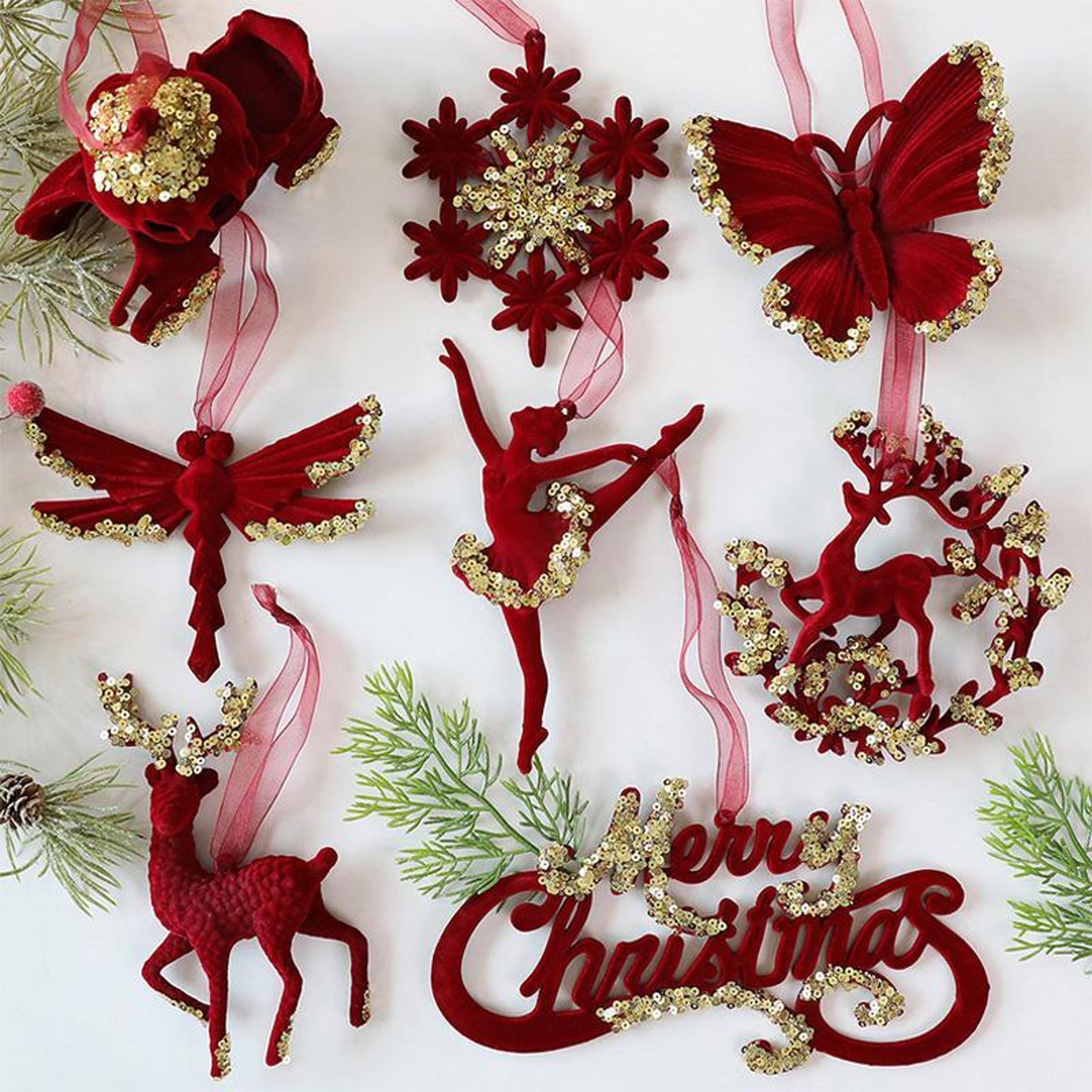 festive reindeer wreath christmas tree ornament hanging holiday decoration