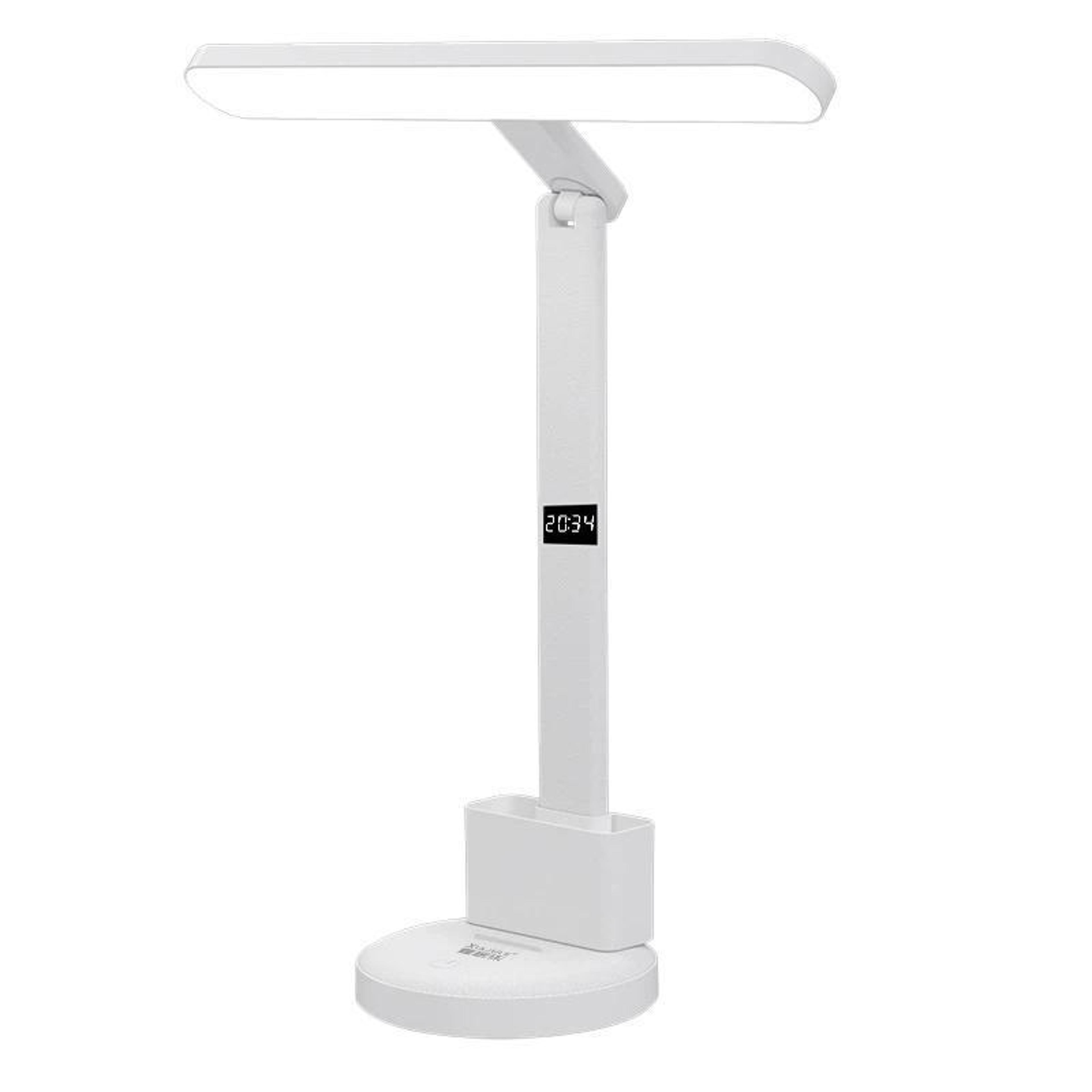 eye-caring rechargeable led desk lamp with 3 color modes, dimming and time display