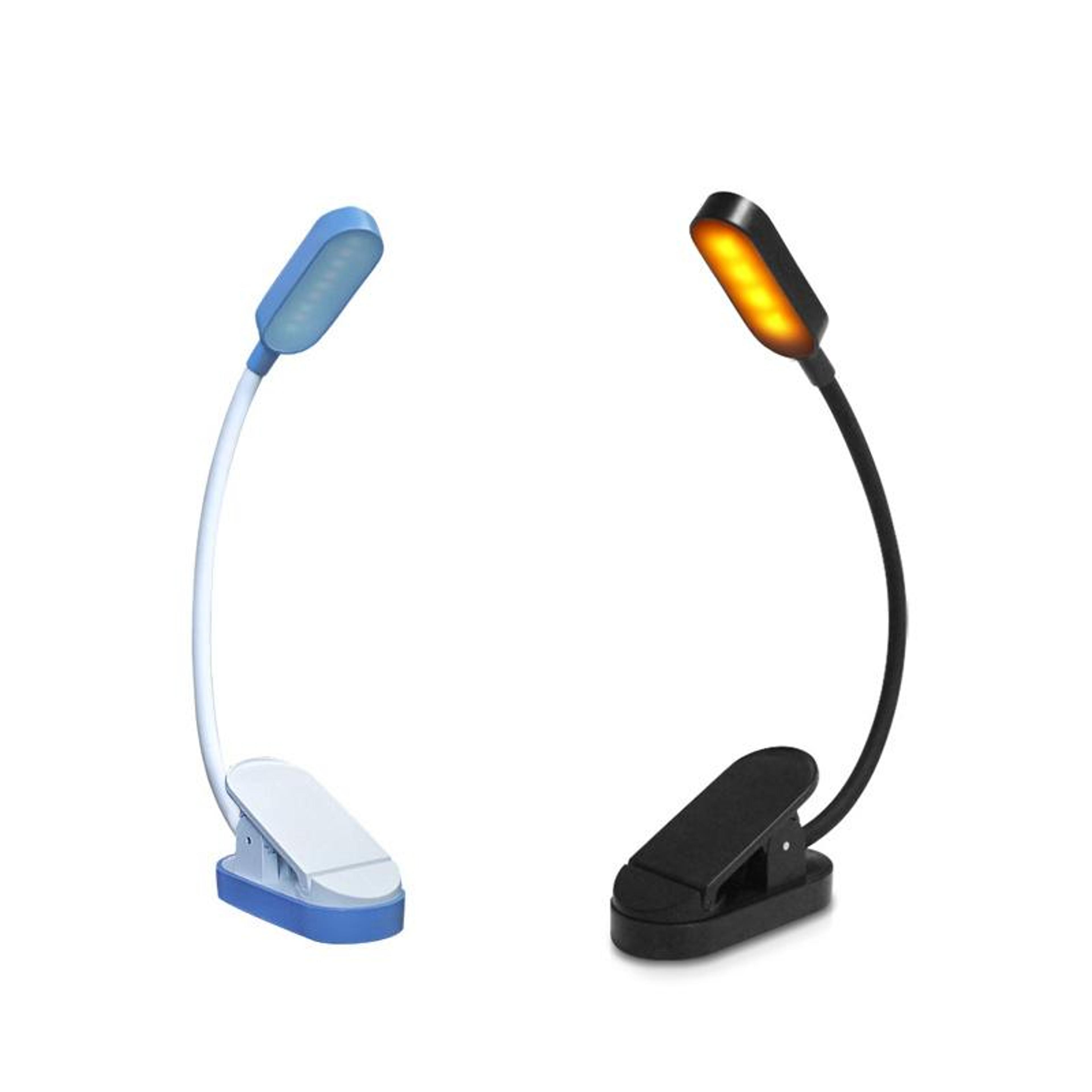 9 led clip on reading light with usb rechargeable battery and adjustable eye care lighting