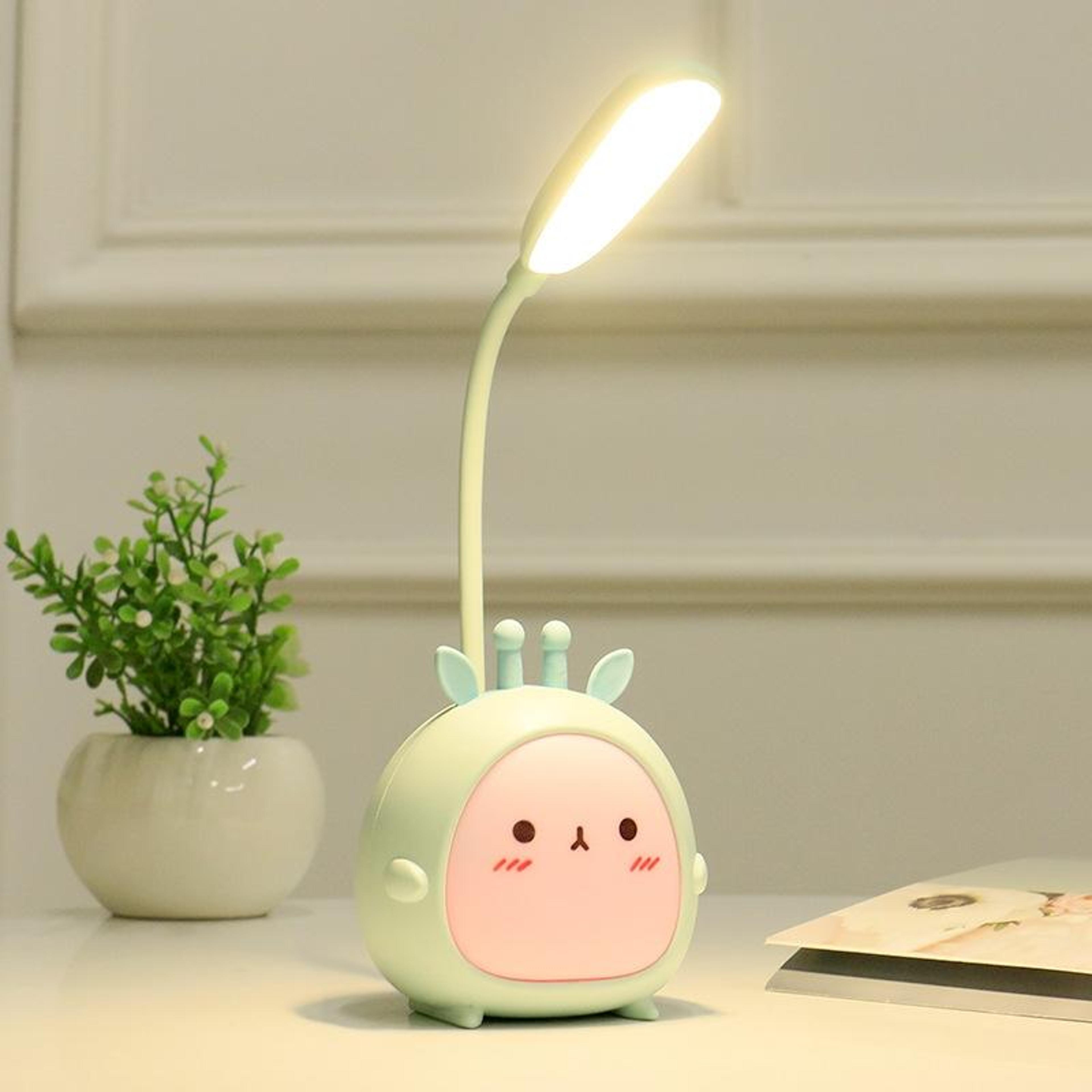 cute rechargeable led desk lamp with 3-level dimming and flexible neck