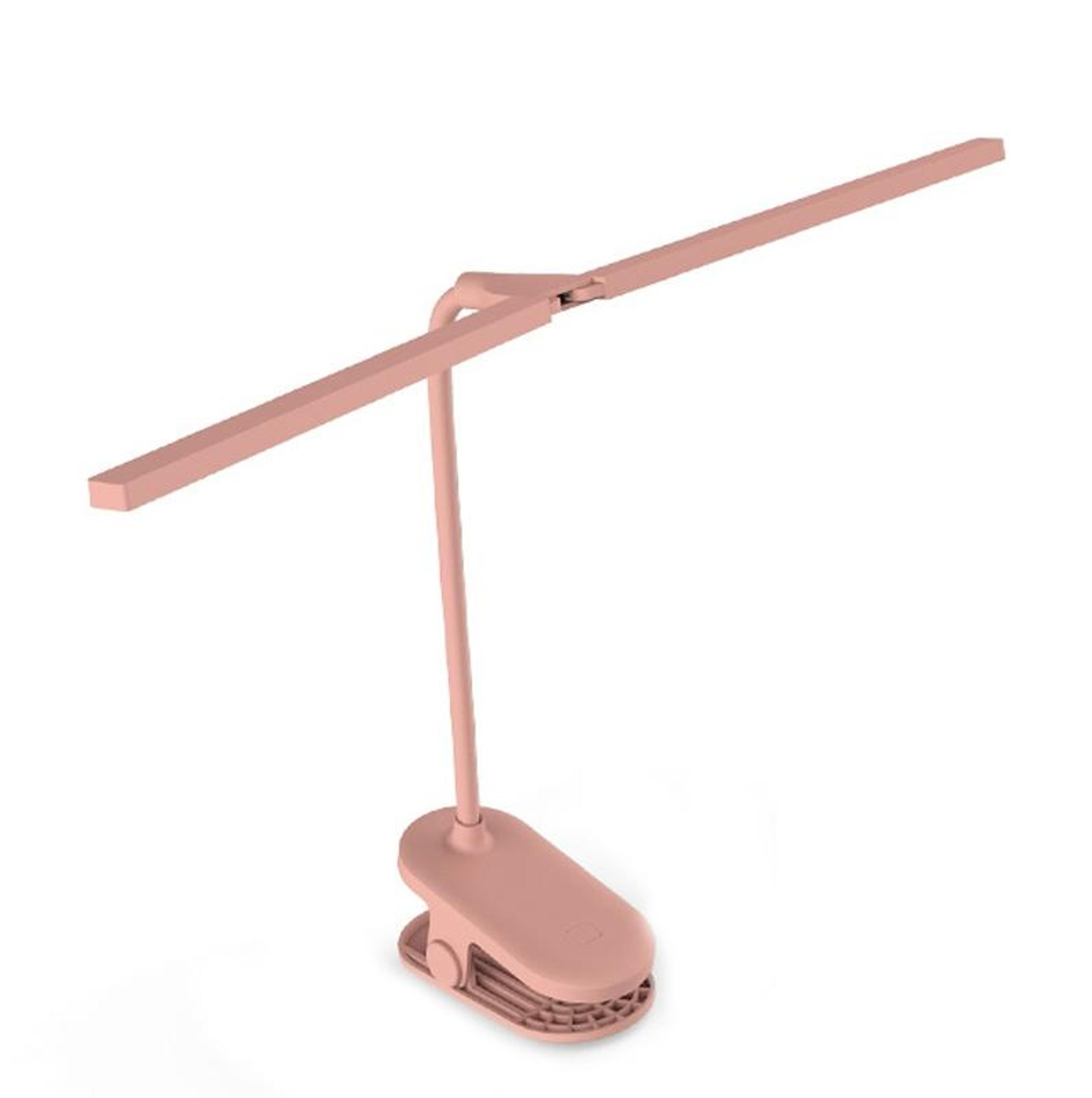 dual head rechargeable desk lamp with clip on reading light and 3 color modes