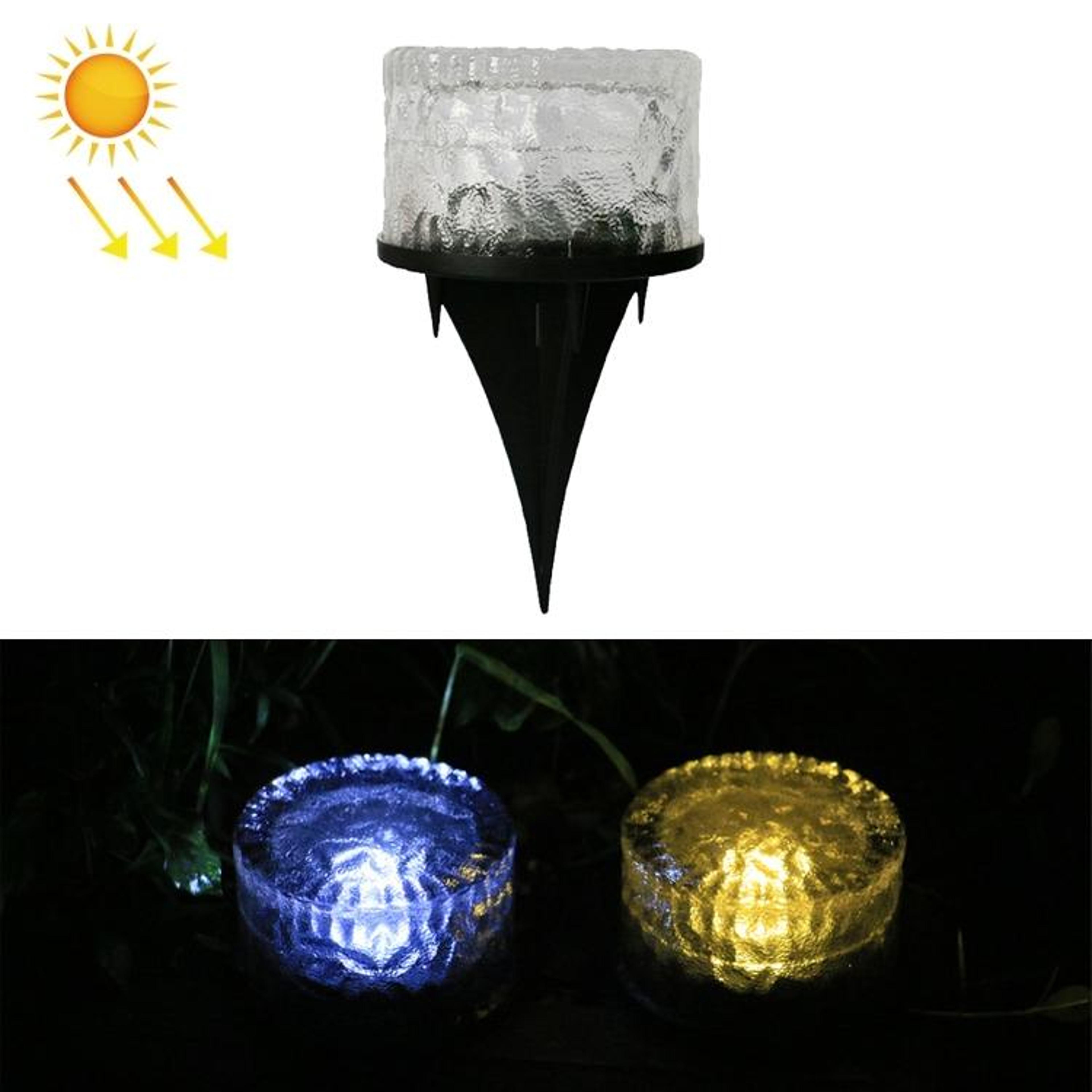solar garden ground light ip68 waterproof led ice glass pathway lamp