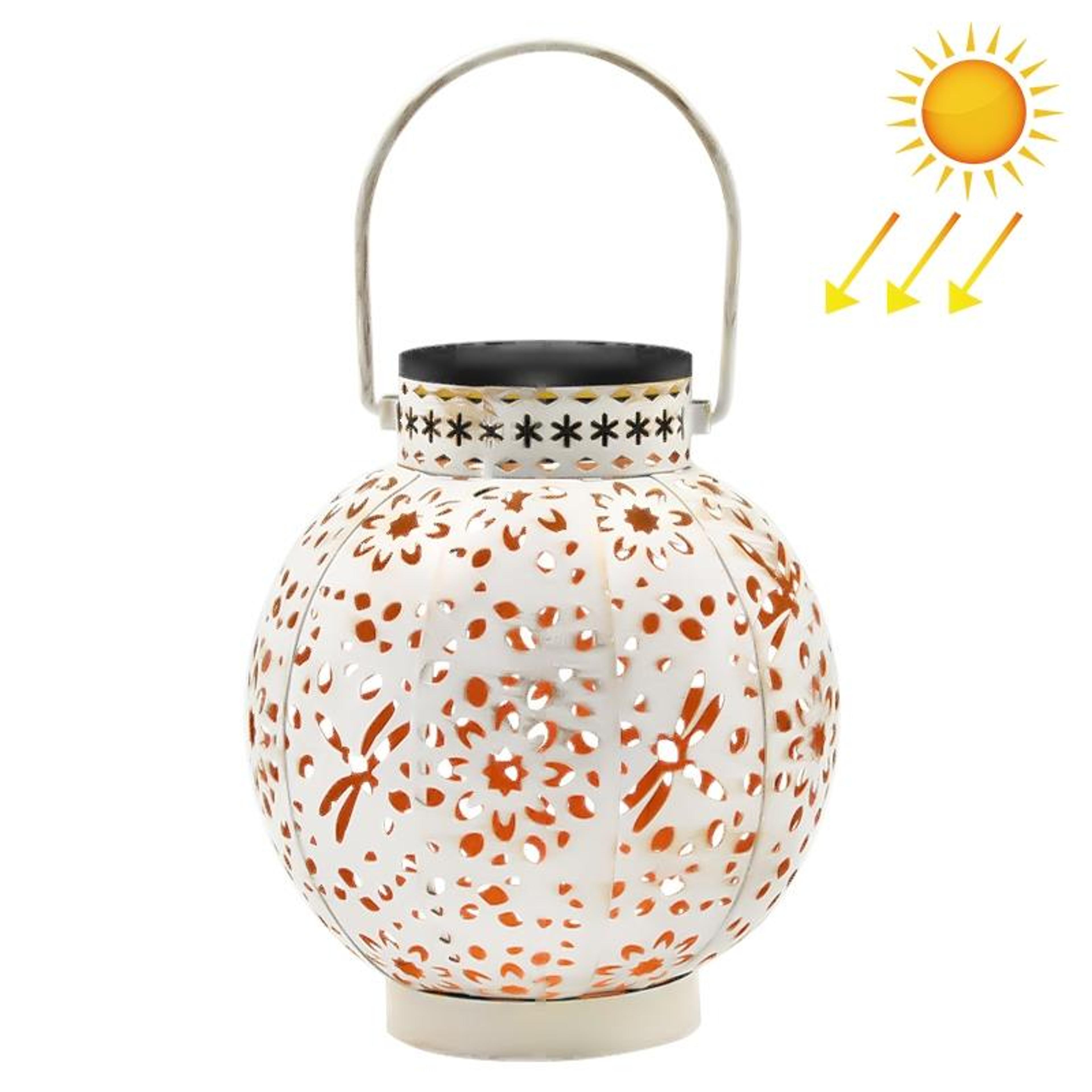 solar garden lantern waterproof hanging led outdoor light with wrought iron design