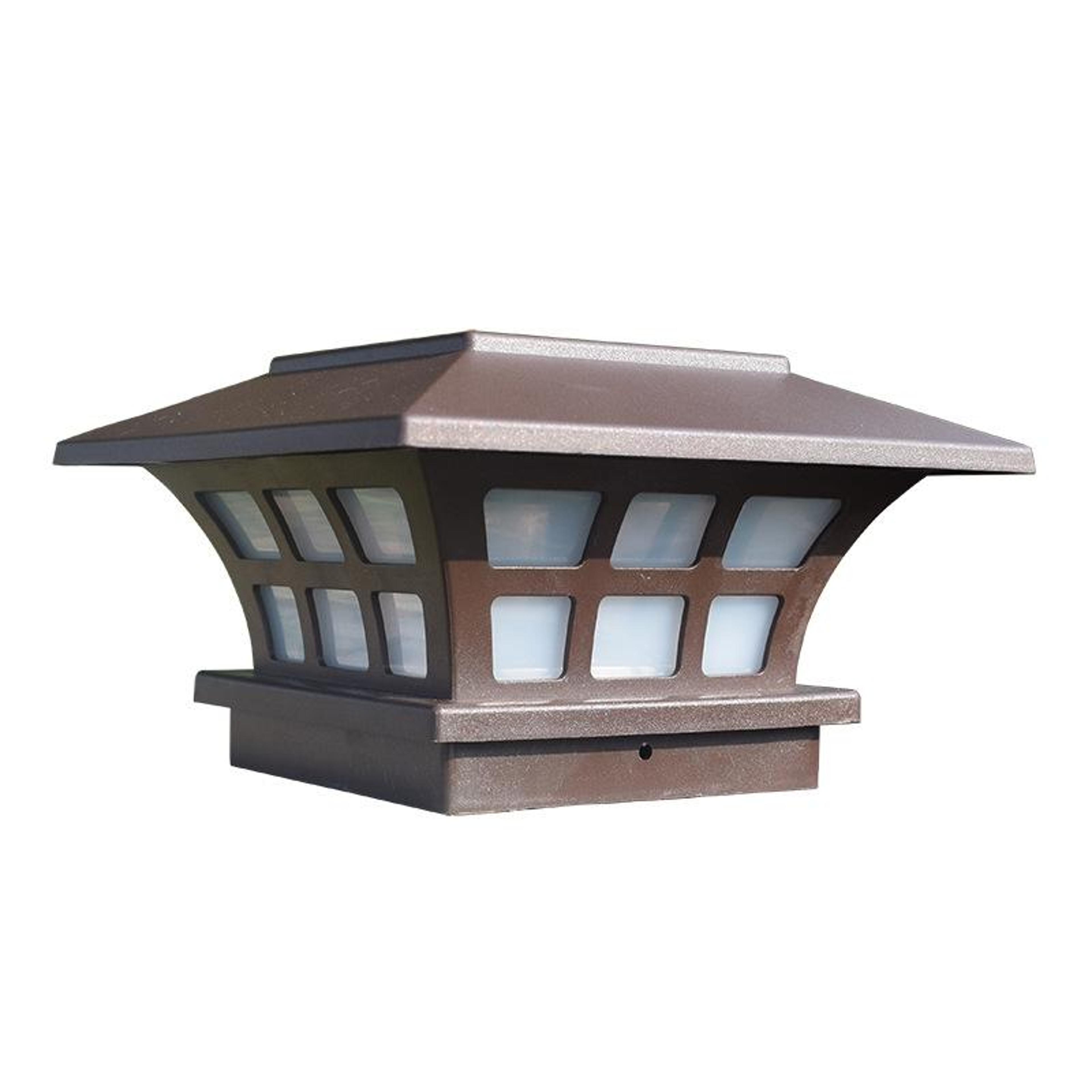 solar led pillar light waterproof outdoor garden and fence lamp