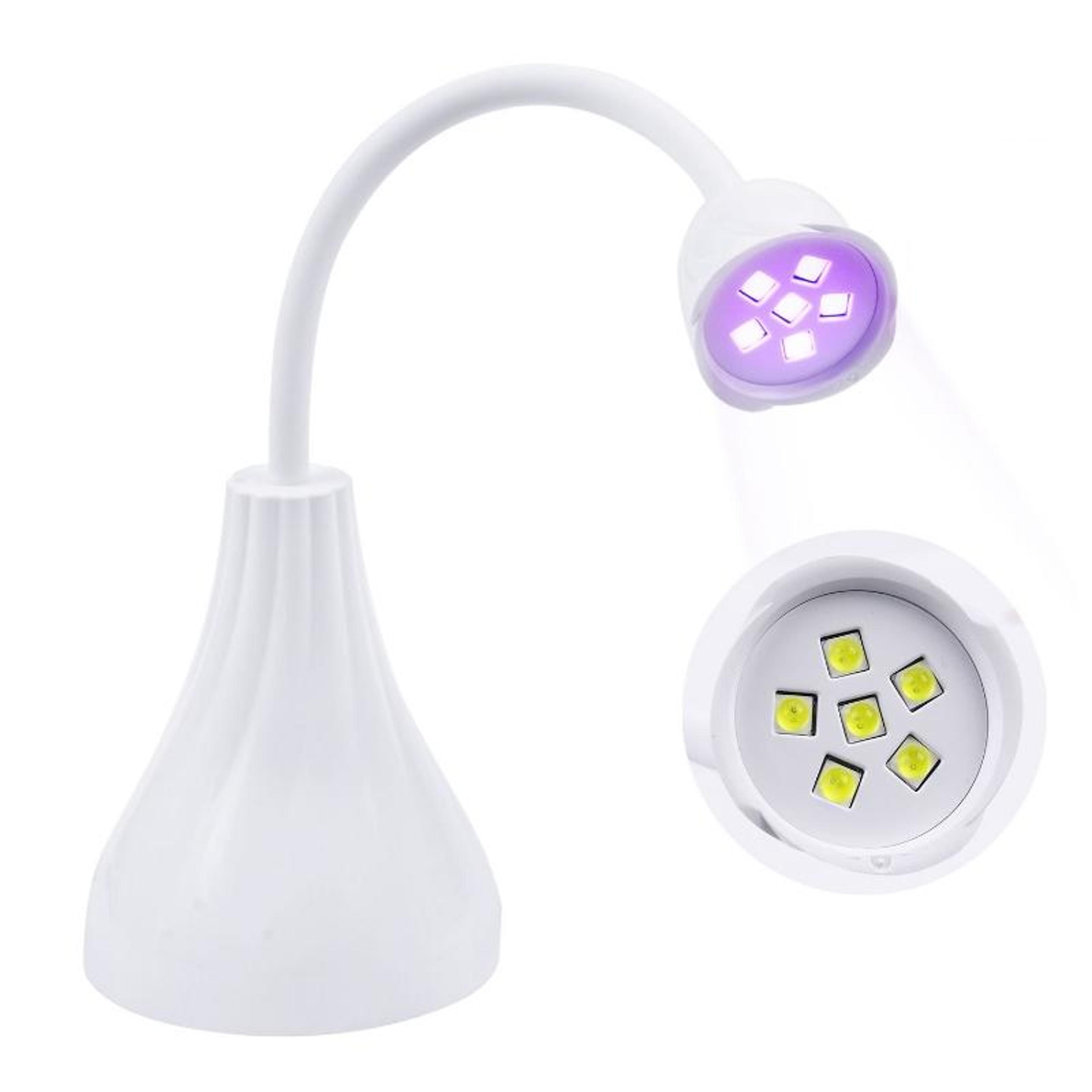 rose 6-led uv led nail lamp with adjustable neck, 60s timer and type-c power