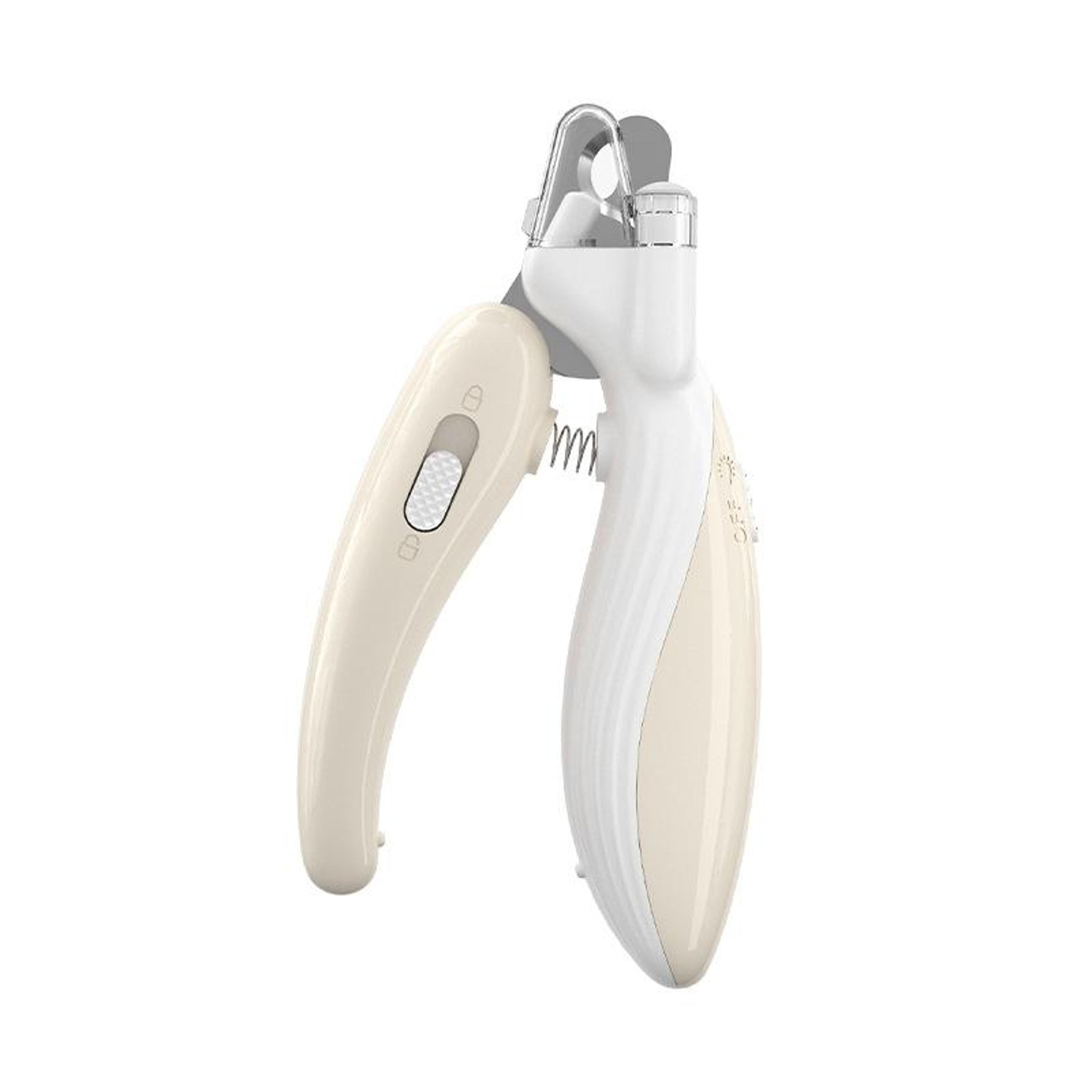 led pet nail clipper for dogs and cats with nail catcher and stainless steel blade