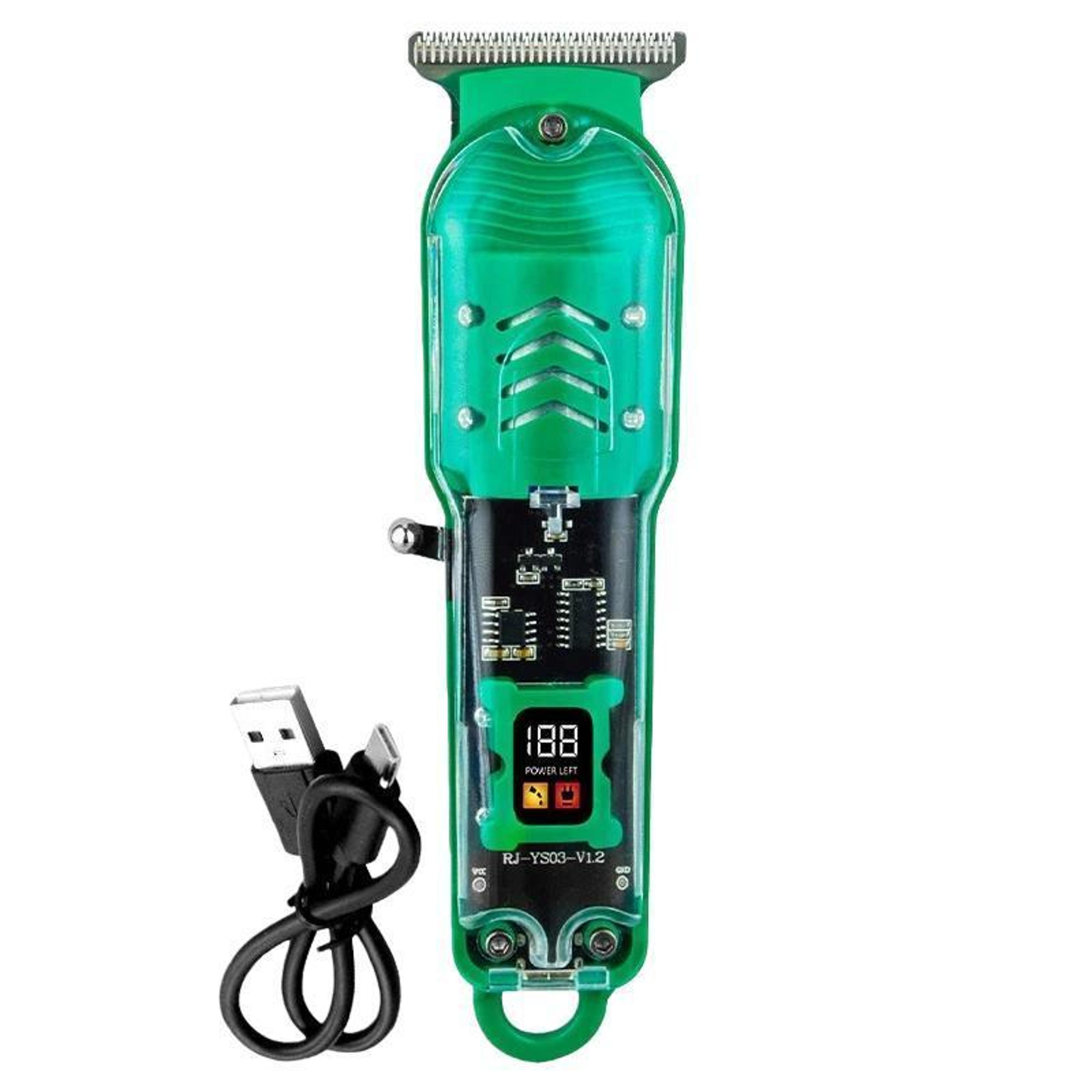 precision lcd electric hair clipper with usb-c charging and self-sharpening steel blade