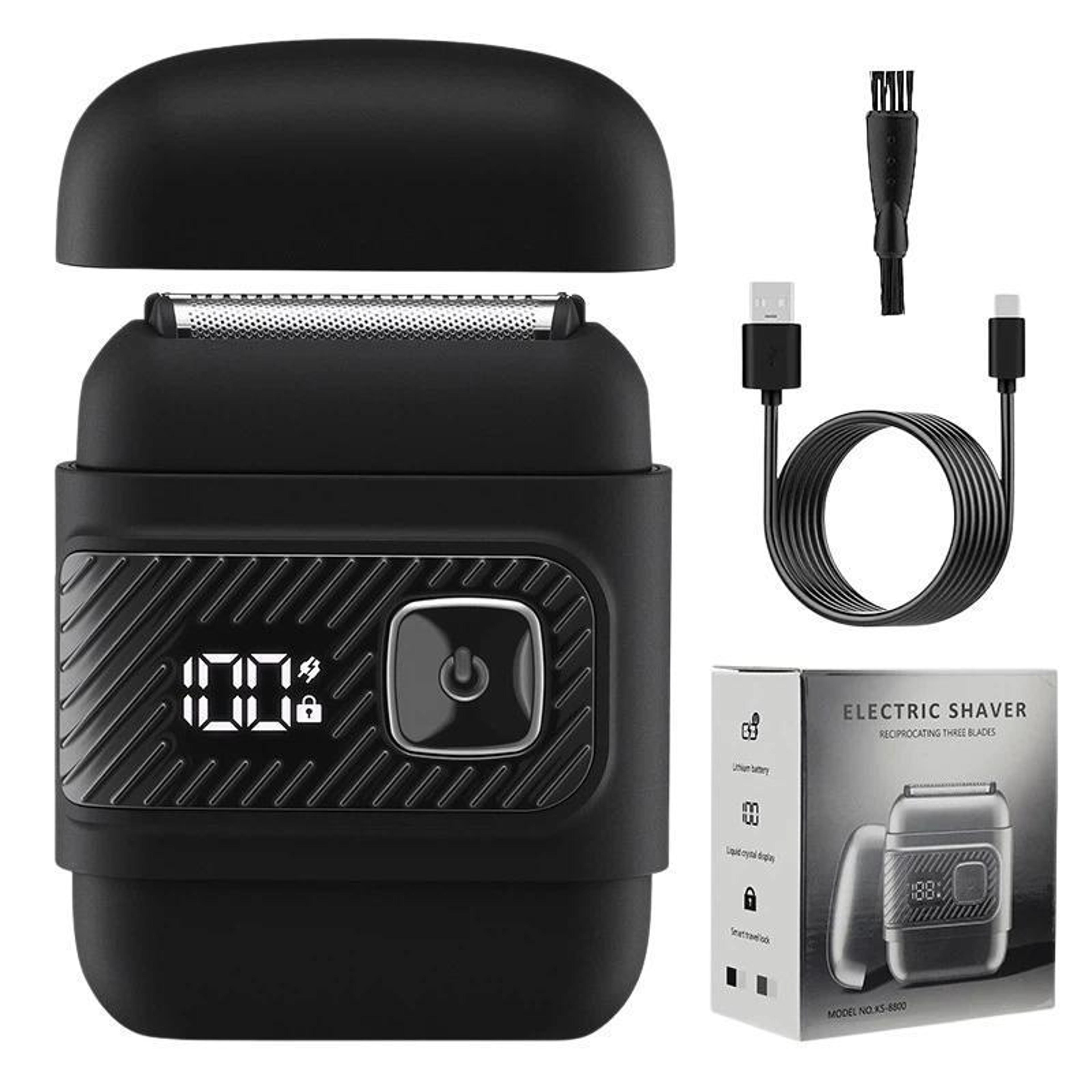 3-blade electric shaver for men with lcd display, ipx6 waterproof shaver and usb-c charging