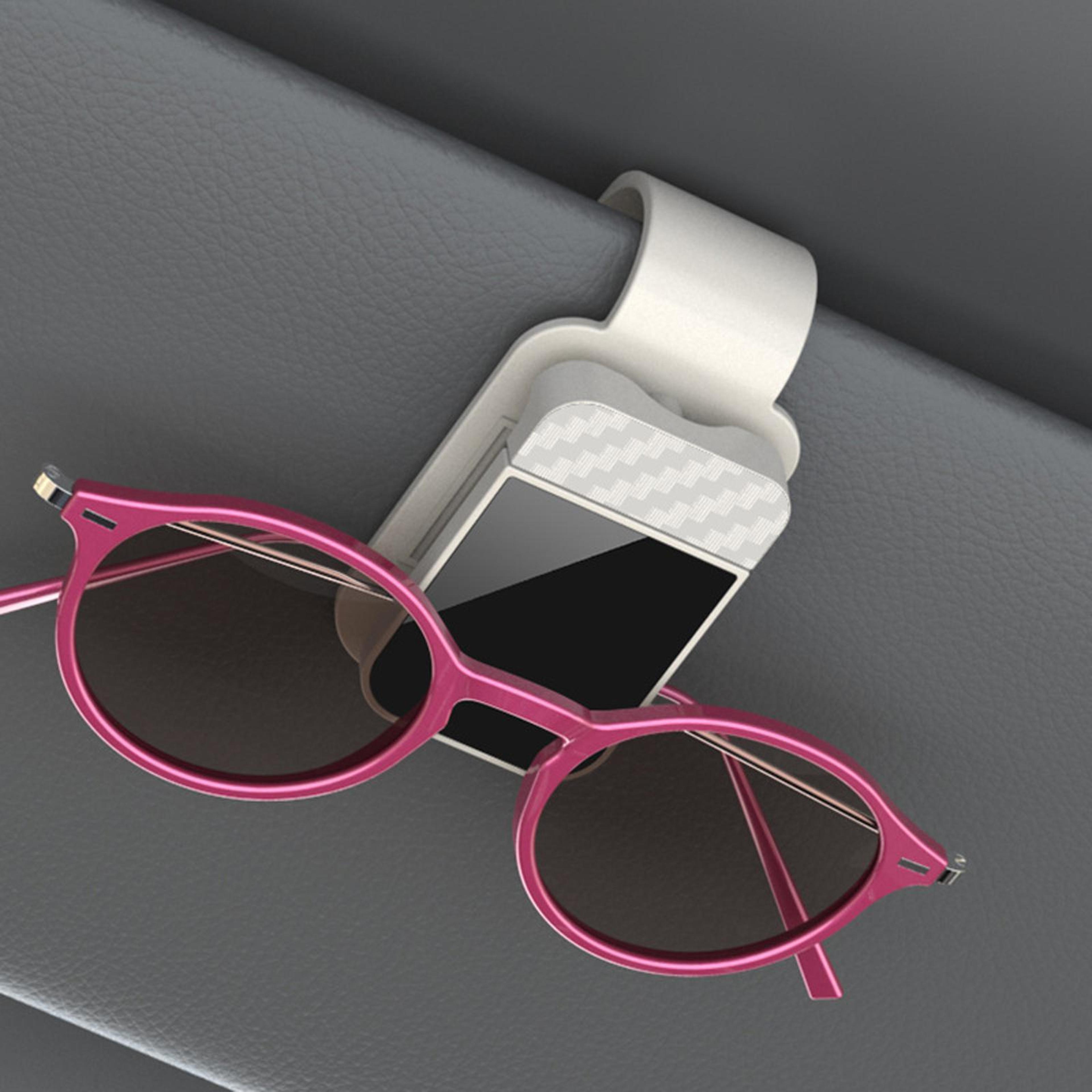 magnetic car sunglasses holder with sun visor glasses clip and one-hand quick release