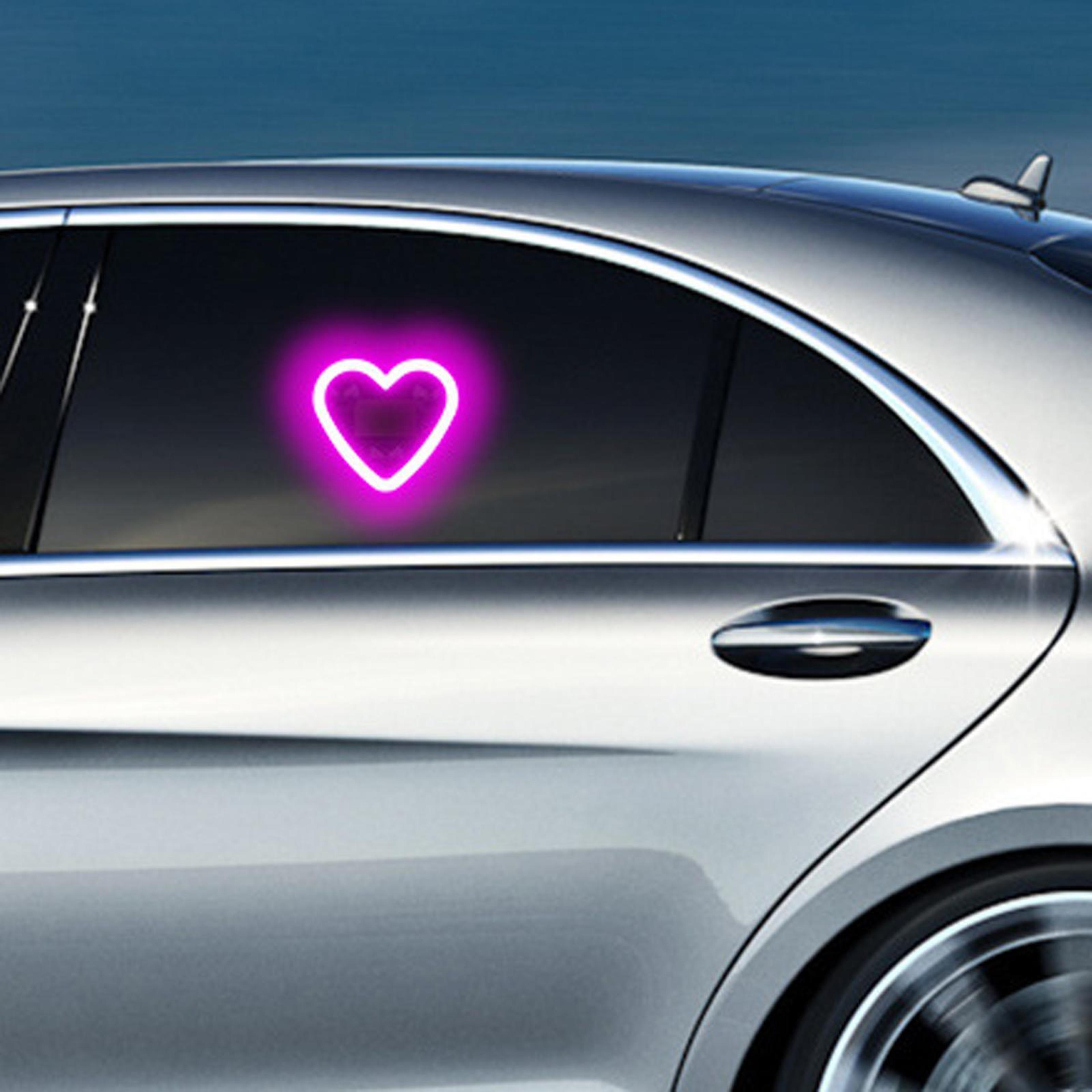 solar heart car ambient light with usb-c charging and 5 led glow modes