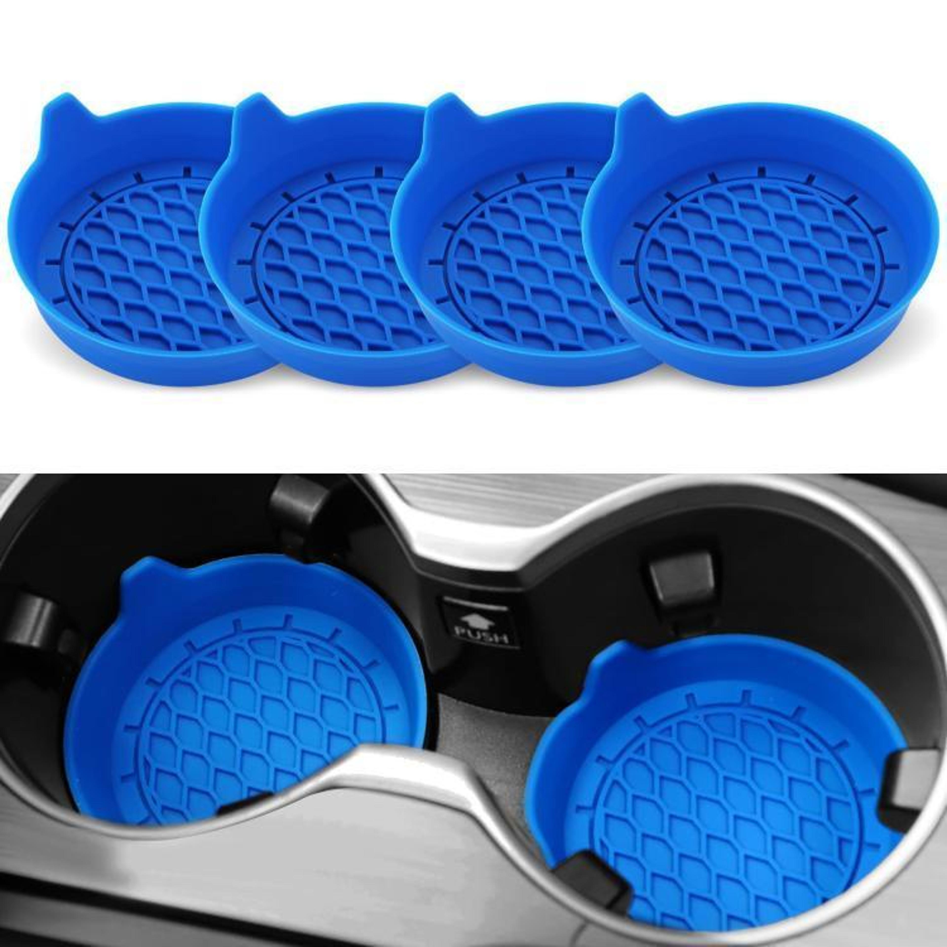 4pcs silicone car cup holder coasters with handle, anti-slip car coasters for cleaner, quieter drives