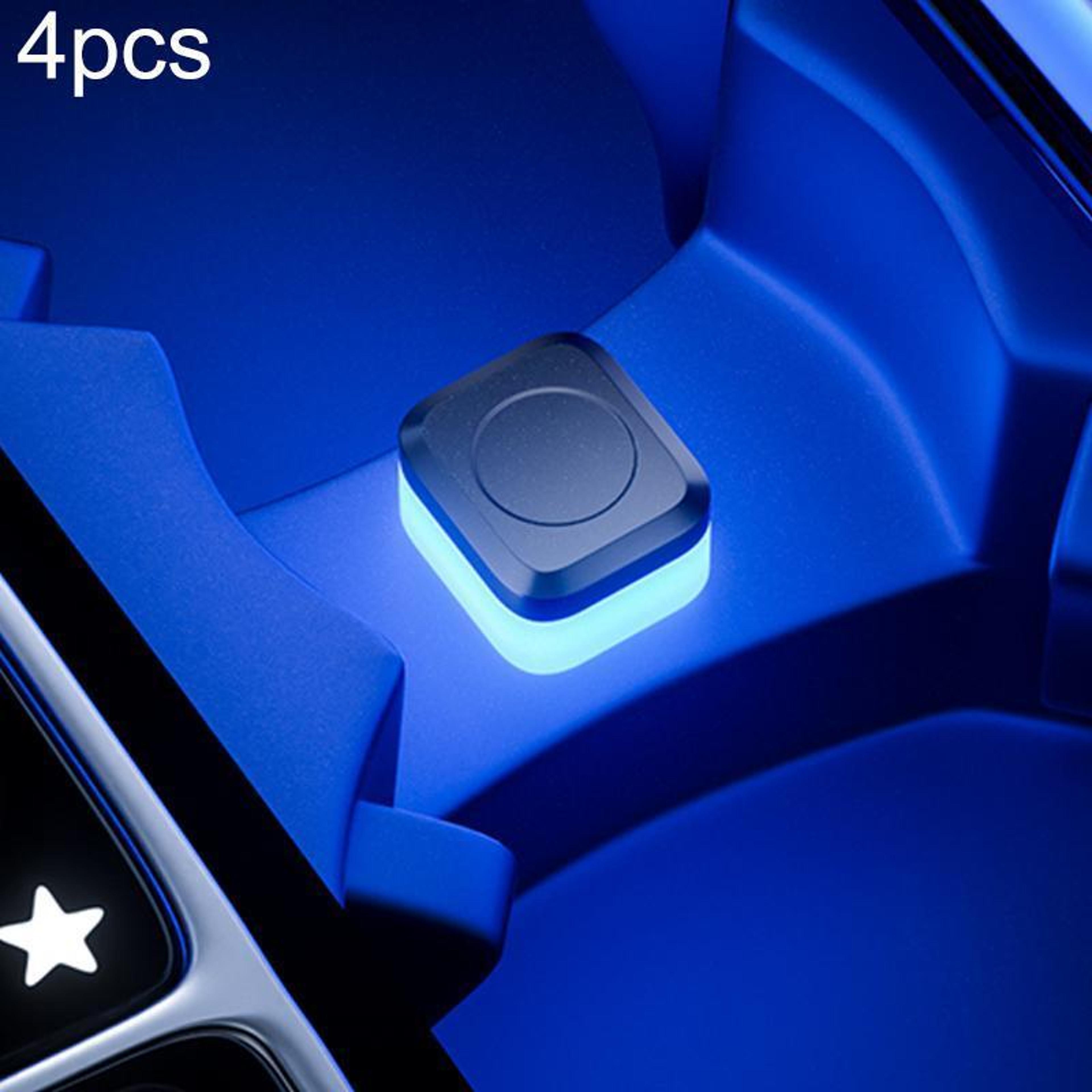 4pcs usb led car interior lights plug-and-play blue car ambient lighting kit